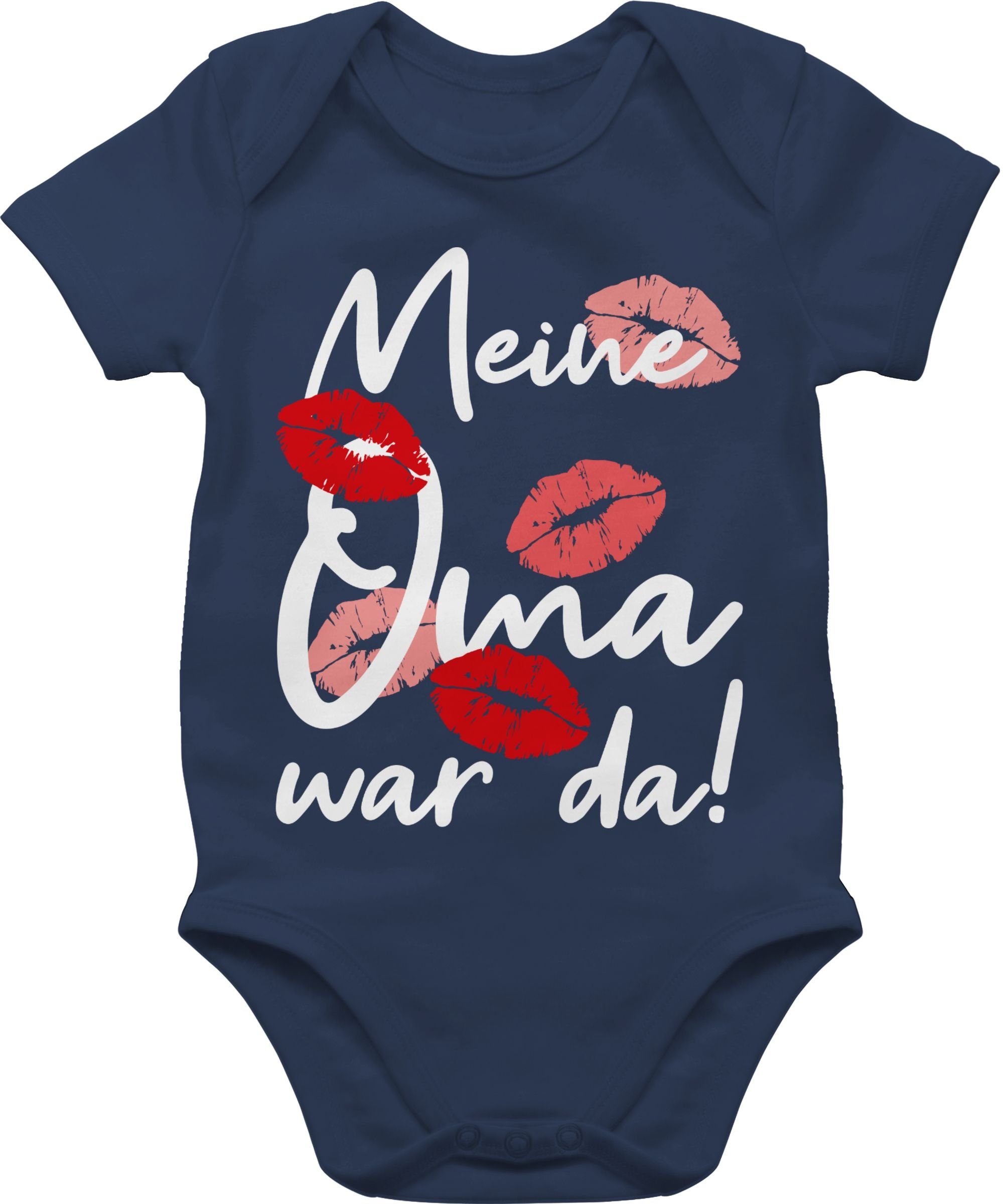 Shirtracer Shirtbody Meine Oma war da - weiß Strampler Baby Mädchen & Junge 3 Navy Blau