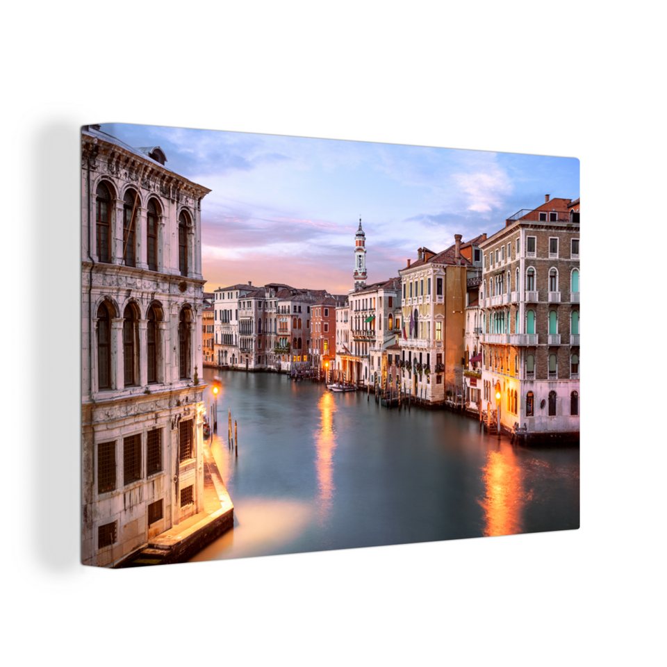 OneMillionCanvasses® Leinwandbild Venedig - Sonnenuntergang - Italien, (1 St),  Wandbild Leinwandbilder, Aufhängefertig, Wanddeko, 30x20 cm