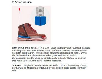 Plus 12 Messschieber - Optimal für Kinderfüße, Schuhmessgerät, Blaues Fußmessgerät, Markenunabhängig einsetzbar