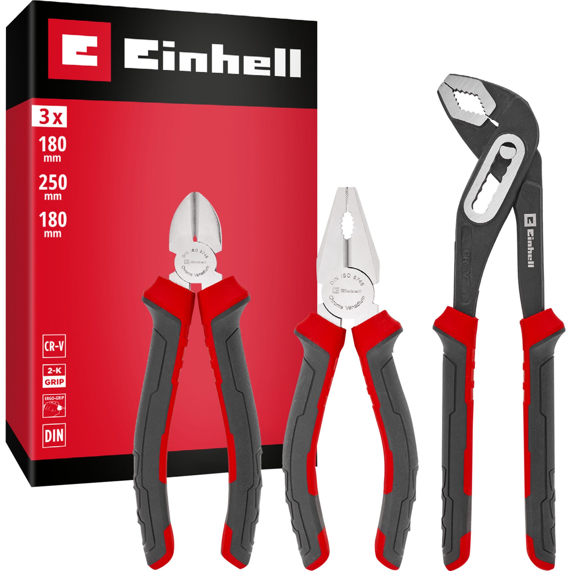 Einhell Zangenset EINHELL Zangen-Set, 3-teilig, (180 / 250 mm)