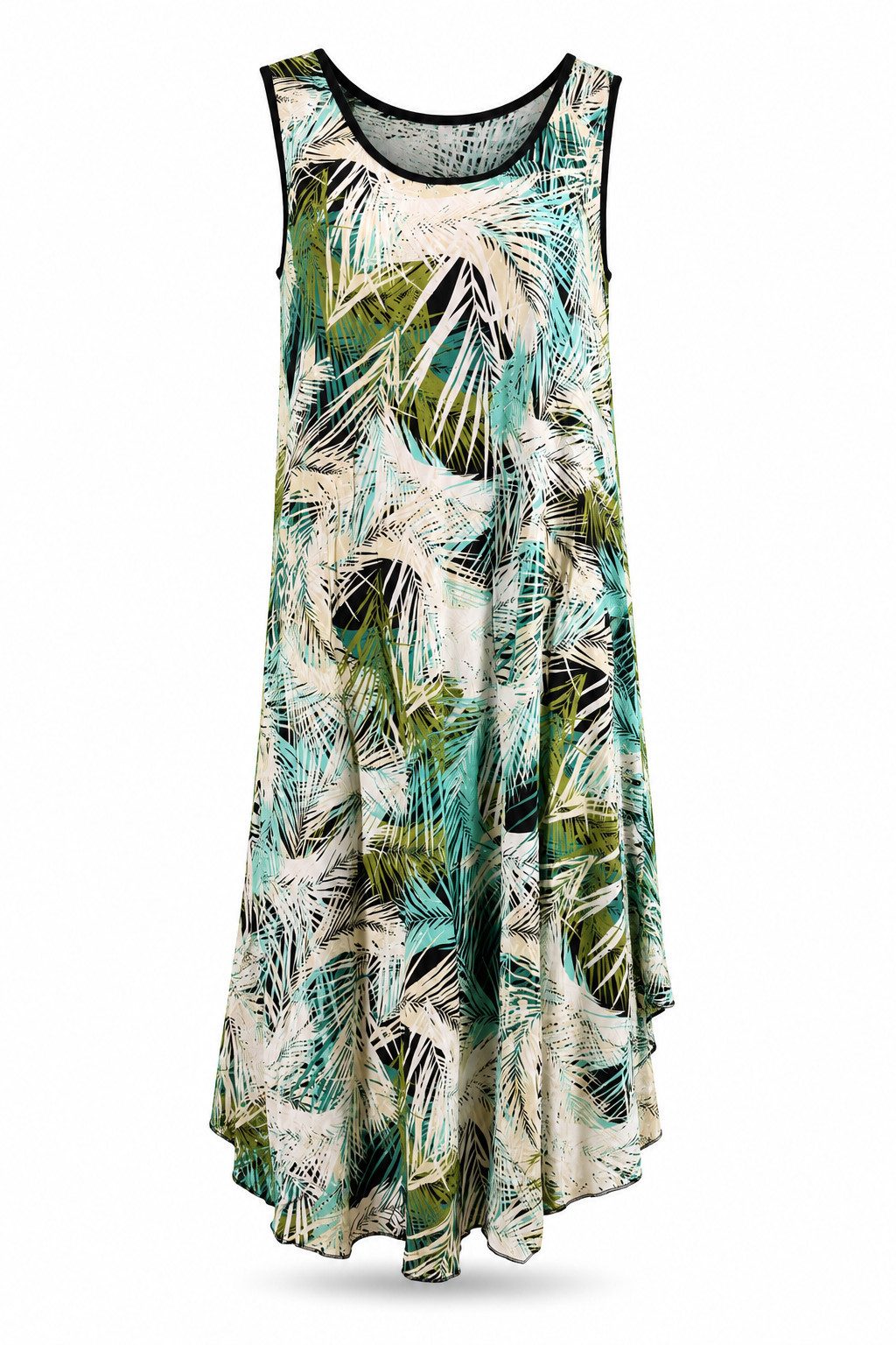 ITALY VIBES Sommerkleid - leichtes Viskosekleid Ärmellos mit A-Linie - Damen Kleid ONE SIZE- passend für Größen von M-XL