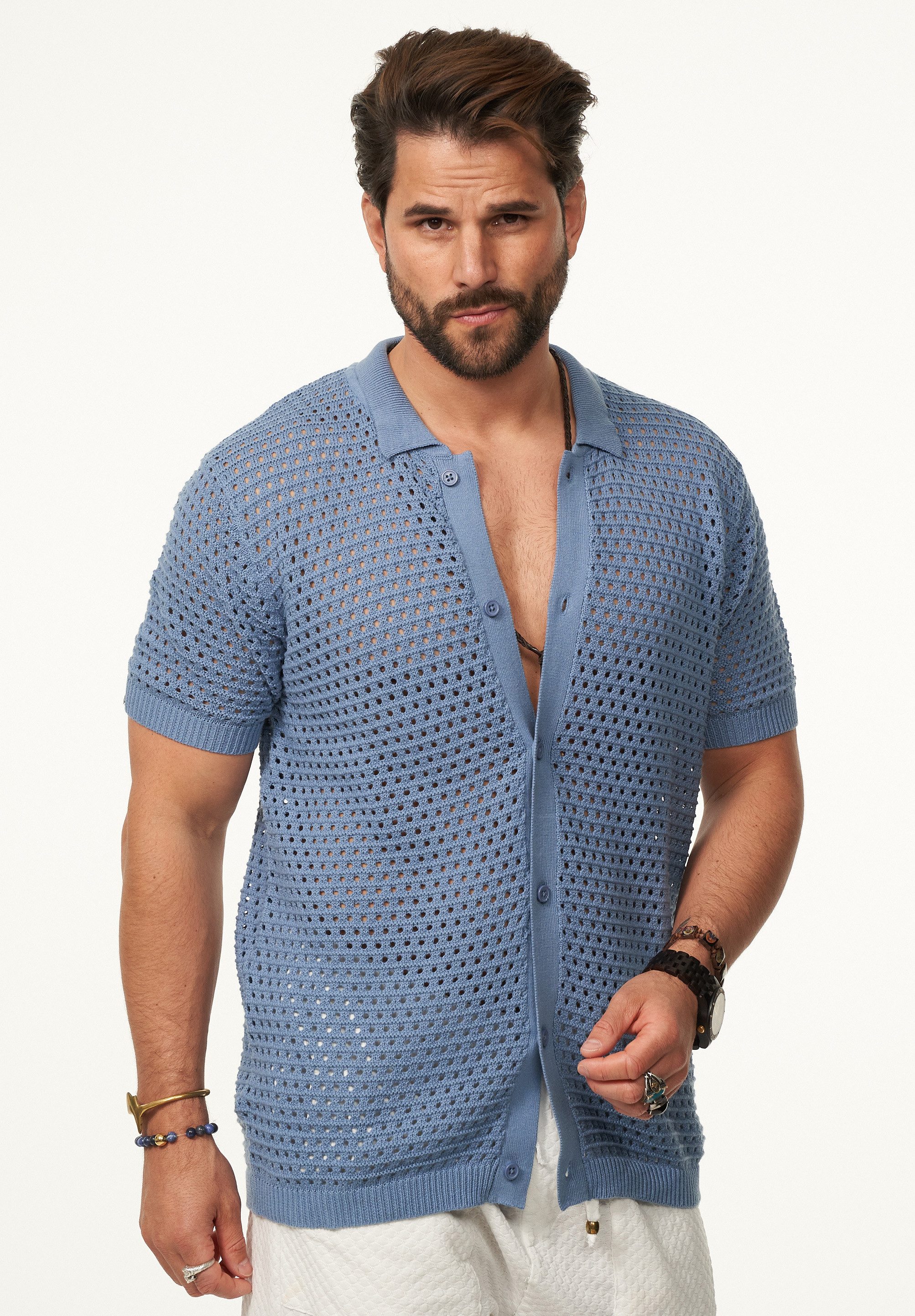 Poloshirt im Crochet Vintage Summer-Look