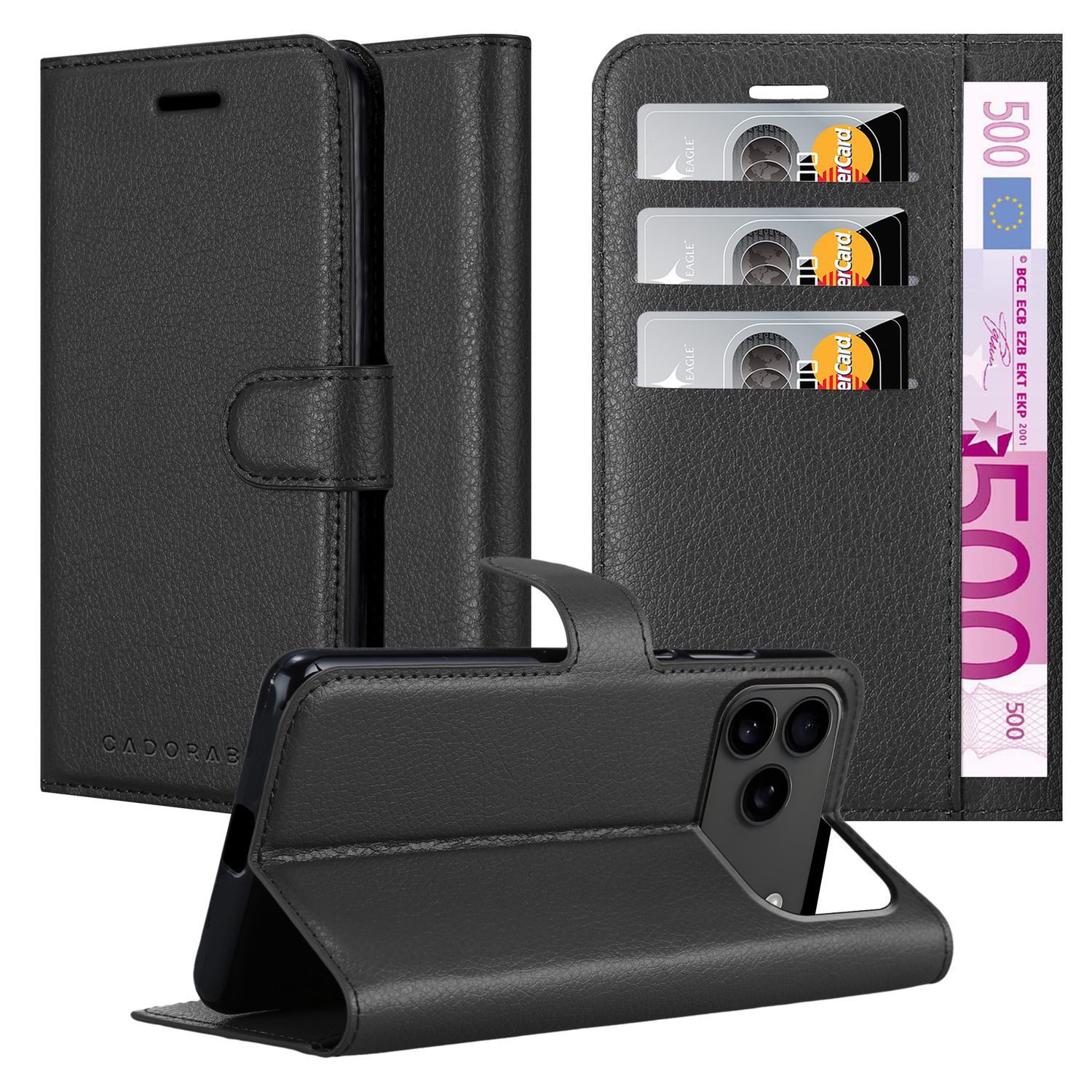 Cadorabo Handyhülle für iPhone 17 PRO MAX Hülle Apple iPhone 17 PRO MAX, Hülle Schutzhülle mit Standfunktion, Kartenfach und Magnetverschluss