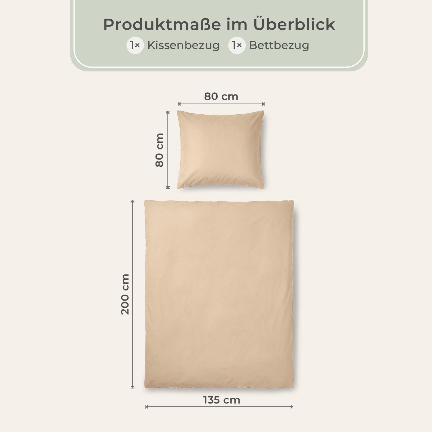 Laynenburg Bettwäsche Mako-Satin aus 100% Baumwolle in 135x200 oder 155x220 cm, kühlende, atmungsaktive Sommer-Bettwäsche mit Reißverschluss