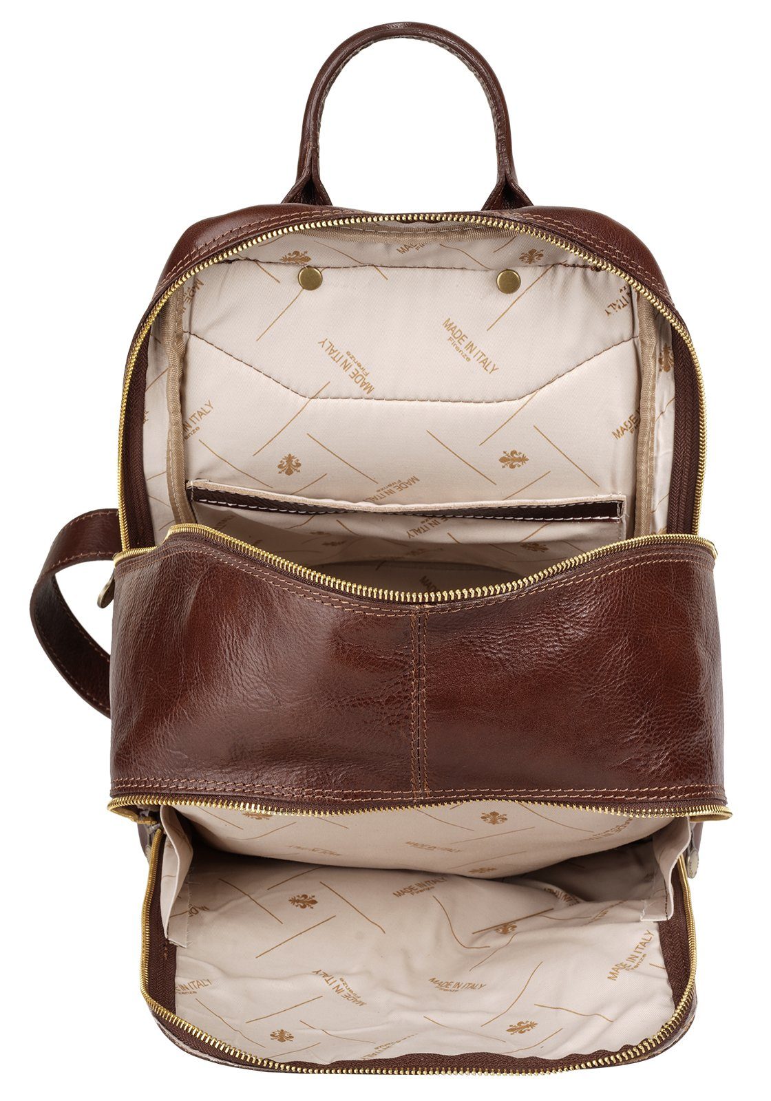 Piké Cityrucksack, echt Leder, Made in Italy