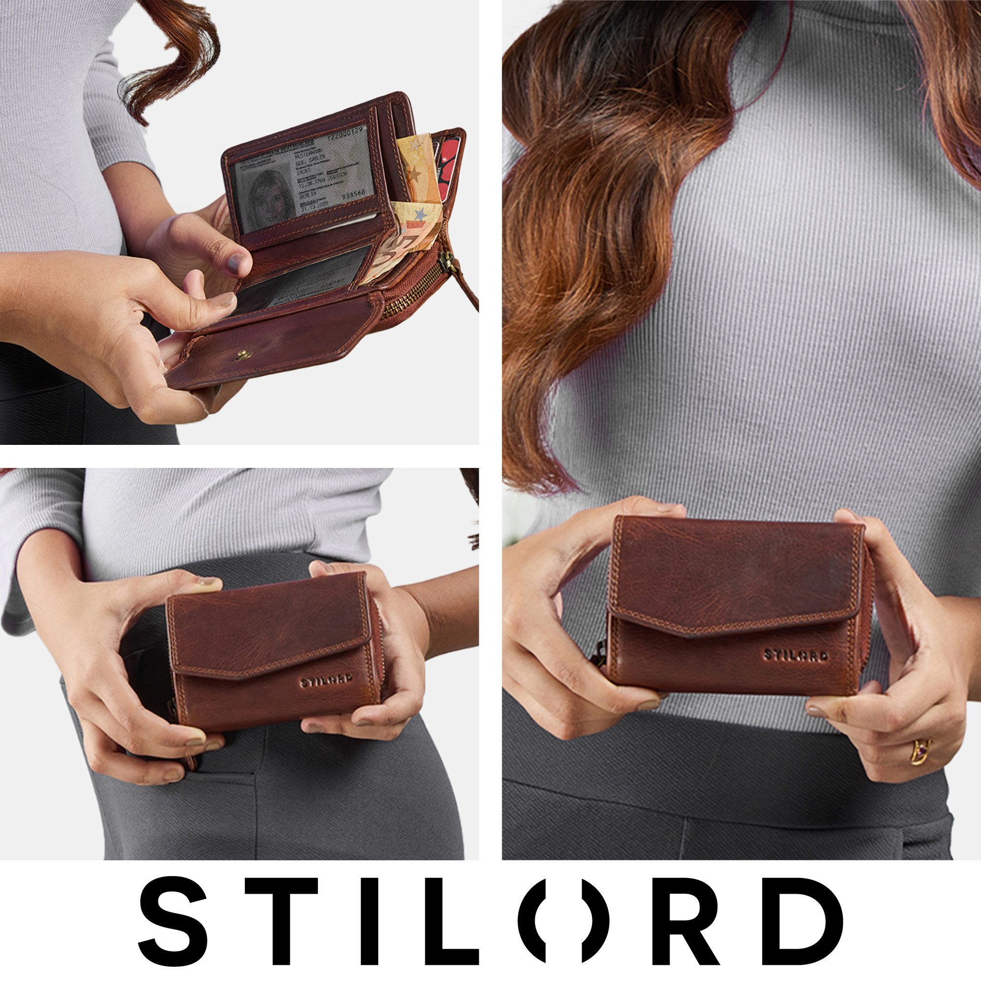 STILORD Geldbörse "Carina" Stylishes Portemonnaie Damen Leder Mittel-Groß R günstig online kaufen