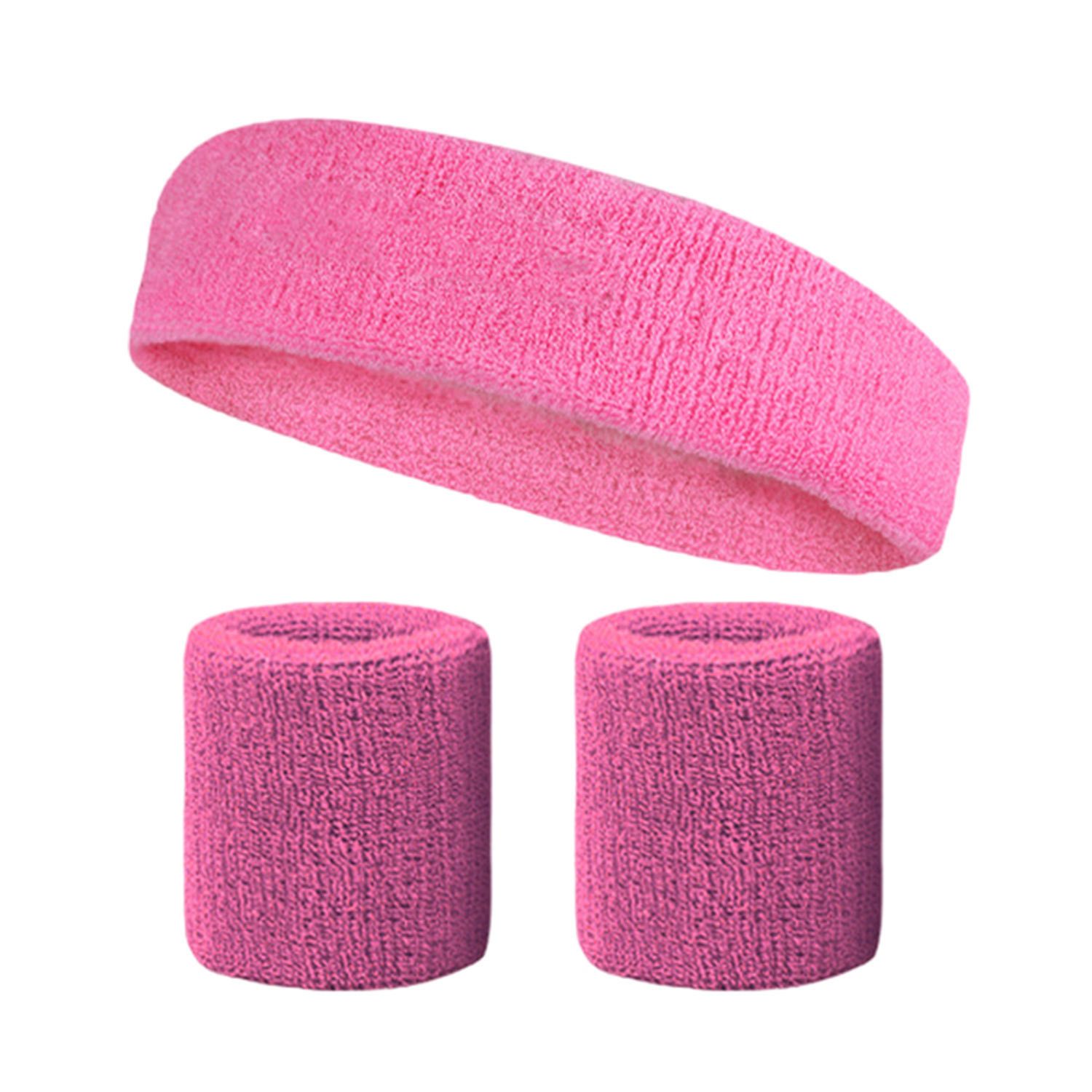 3-teiliges Set: Make-up Stirnband & Schweißarmbänder – Weiches Flanell, Für Sport, Yoga, Gesichtswaschen