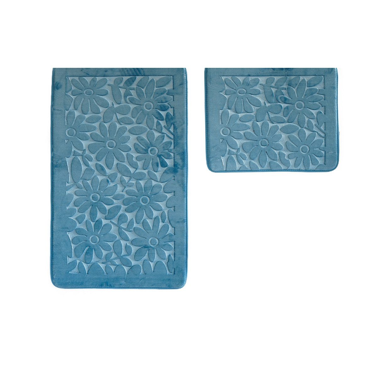 Almina Badematte Premium 2 teiliges Bademattenset aus Polyester Rutschfest Waschbar
