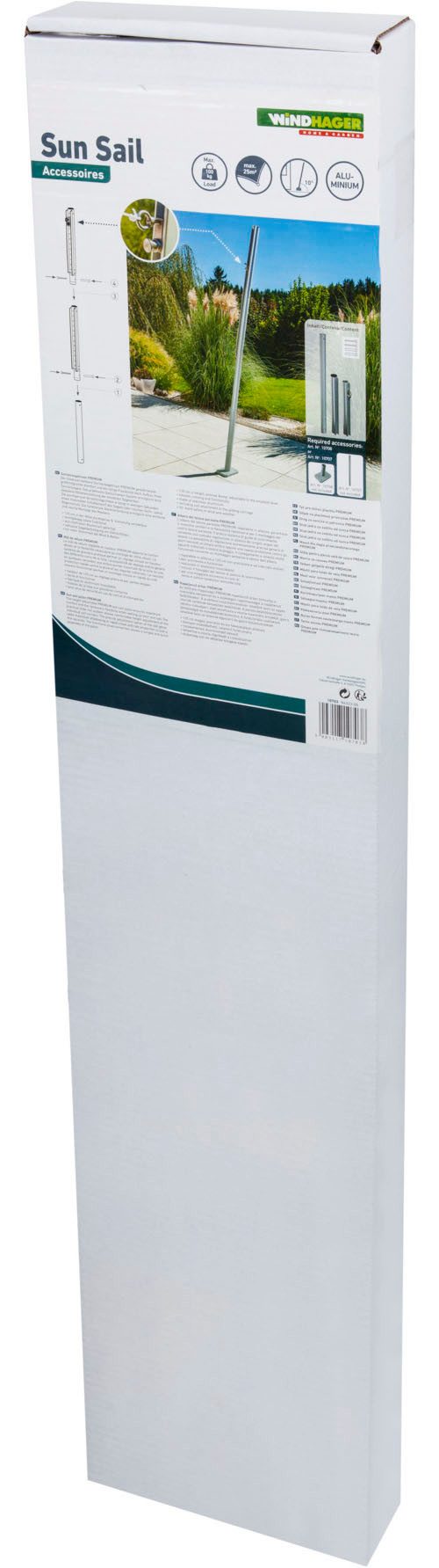 Windhager Sonnensegelmast Premium, 242,5 cm Höhe, höhenverstellbares Gleitschienensystem