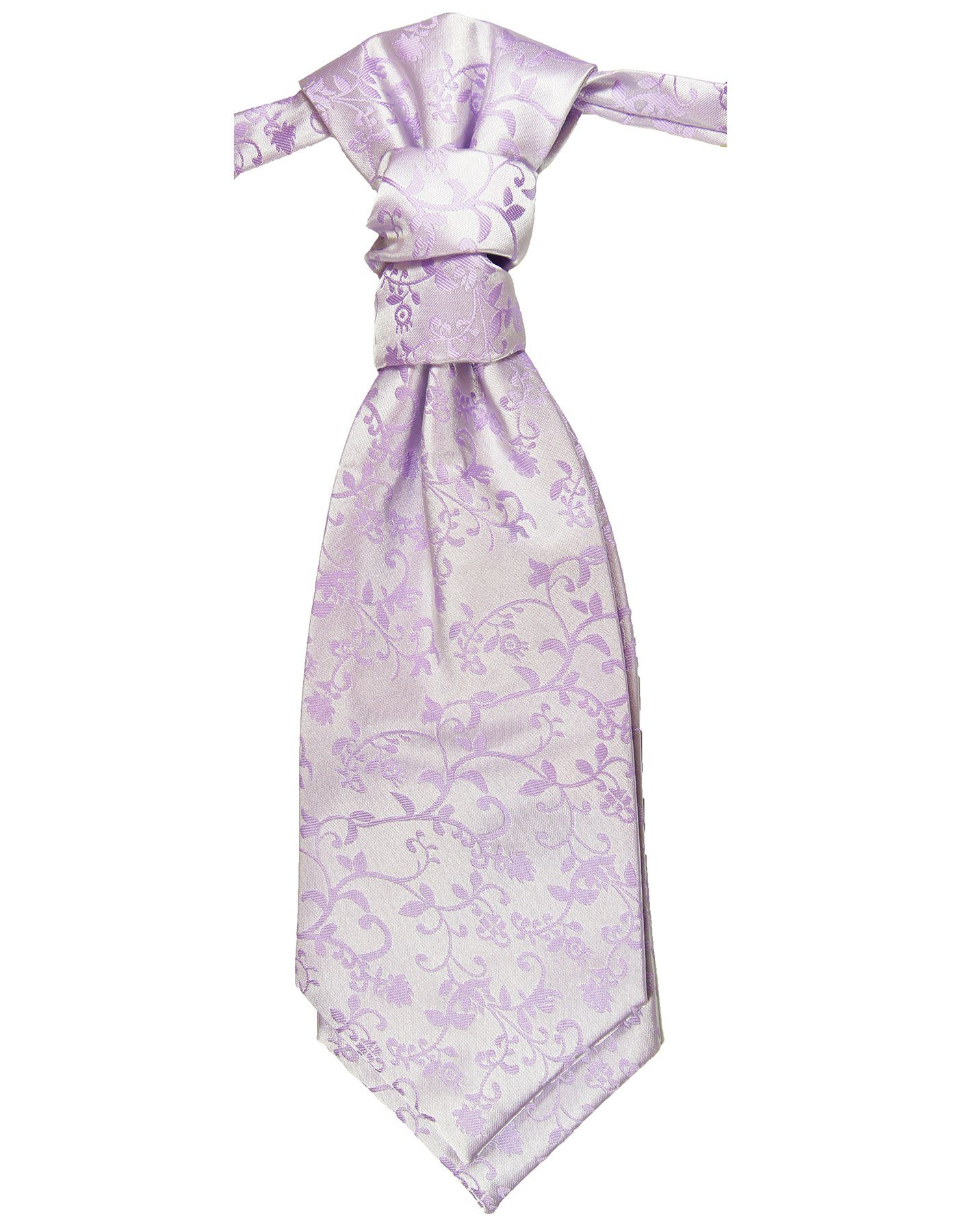 floral Plastron Krawatte Elegantes Paul Malone v93 vorgebunden - Herren Hochzeitskrawatte lila flieder