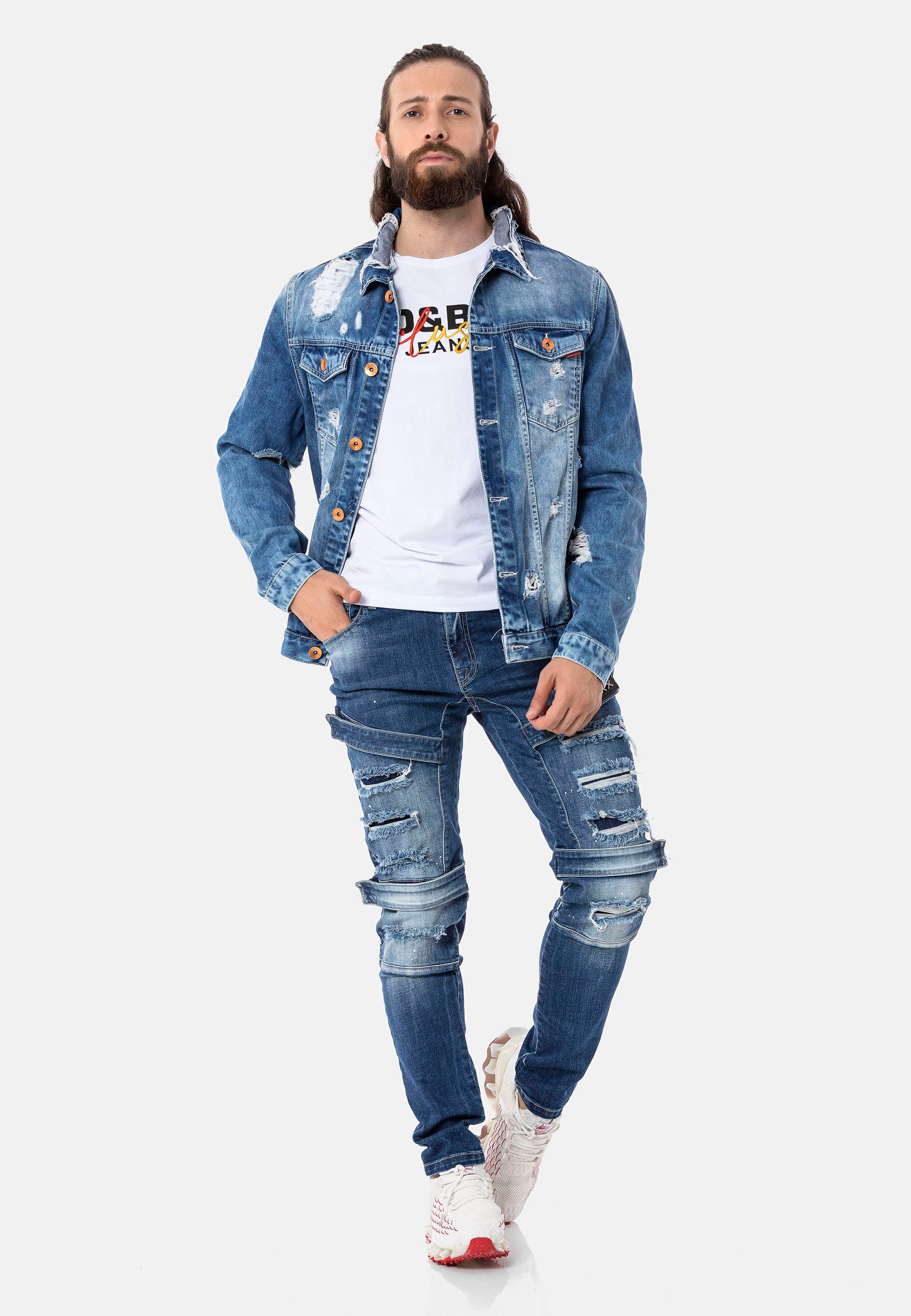 Cipo & Baxx Jeansjacke mit Destroyed-Elementen coolen