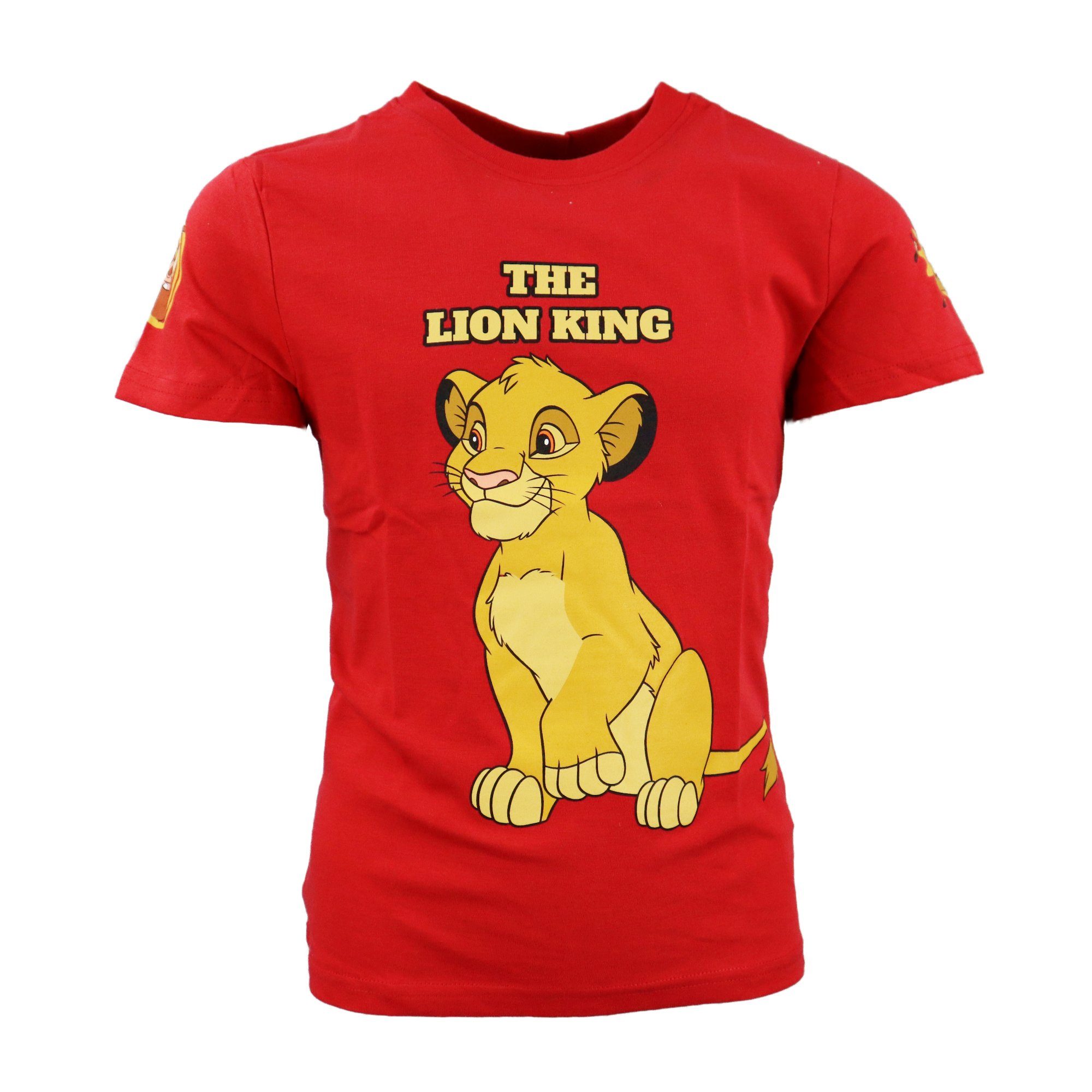 Disney The Lion King Print-Shirt Disney König Löwen Simba Kinder Jungen kurzarm T-Shirt Gr. 98 bis 128, 100% Baumwolle