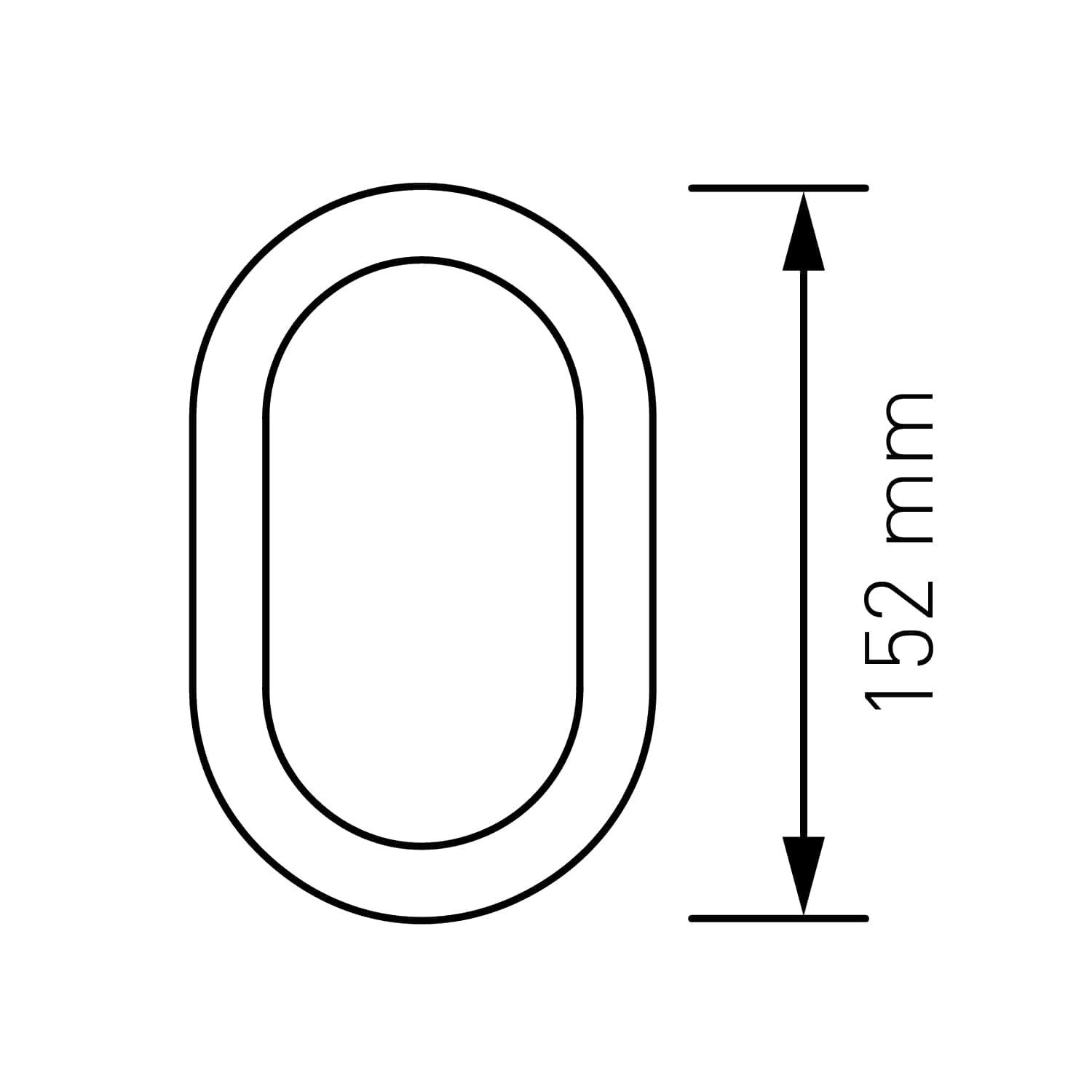 Bravios Briefkasten Selbstklebende Hausnummer "0" - 152 mm in Anthrazit