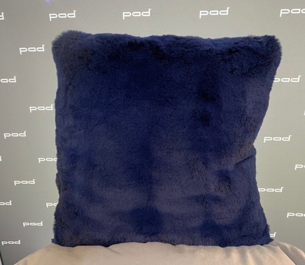 PAD Kissenhülle Pad Kissen 48x48 CHAMPAGNE Fellkissen Blau