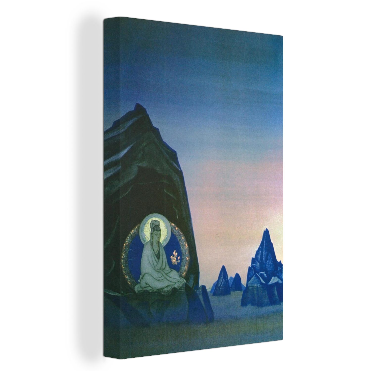 OneMillionCanvasses® Leinwandbild Gemälde, - St), Roerich, (1 inkl. Zackenaufhänger, Nicholas Agni fertig 20x30 cm von bespannt Leinwandbild Yoga Gemälde