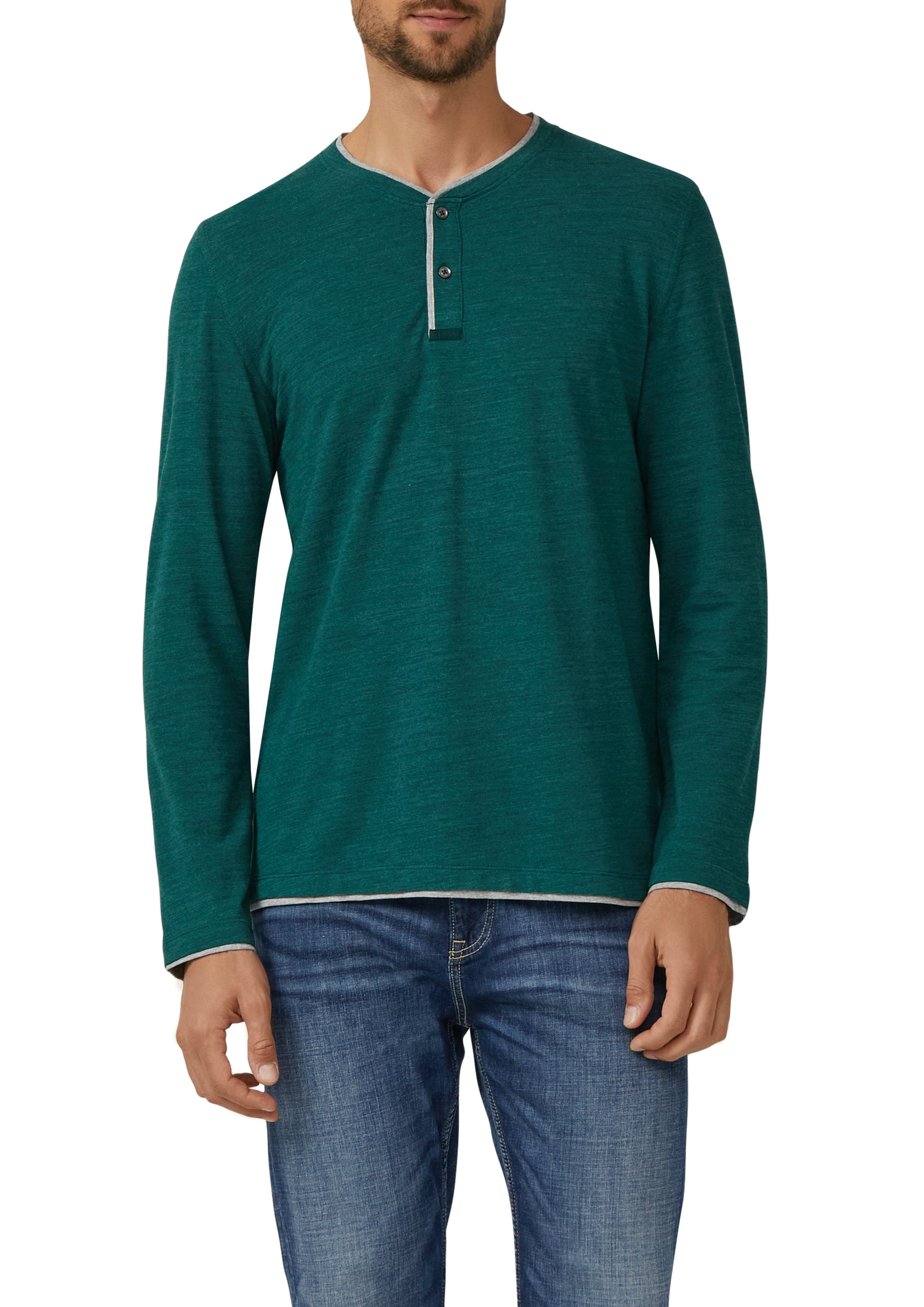 s.Oliver Henleyshirt mit Kontrast-Details günstig online kaufen