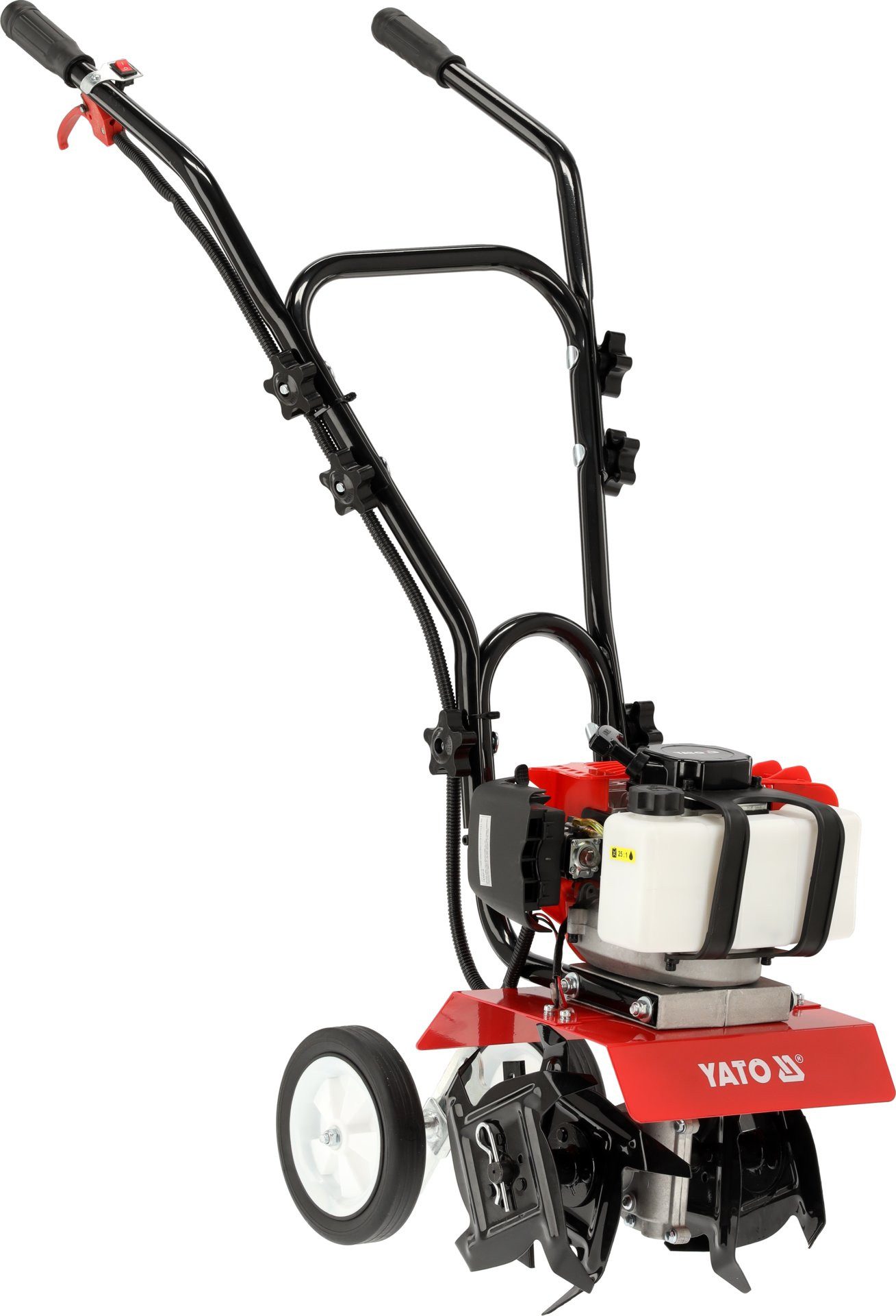 Yato Benzinmotorhacke Benzin Bodenfräse mit 2-Takt-Motor, 60 cm Arbeitsbreite