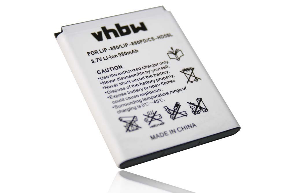 vhbw kompatibel mit Sony NW-HD5, NW-HD5B, NW-HD5R, NW-HD5S, 20GB Akku Li-Ion 980 mAh (3,7 V)
