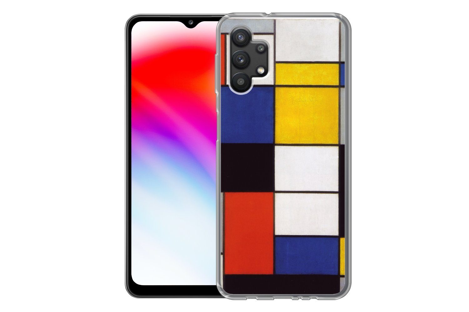 MuchoWow Handyhülle für Samsung Galaxy A32 5G Komposition A - Piet Mondrian, Smartphone-Bumper, Print, Handy Schutzhülle Dünn