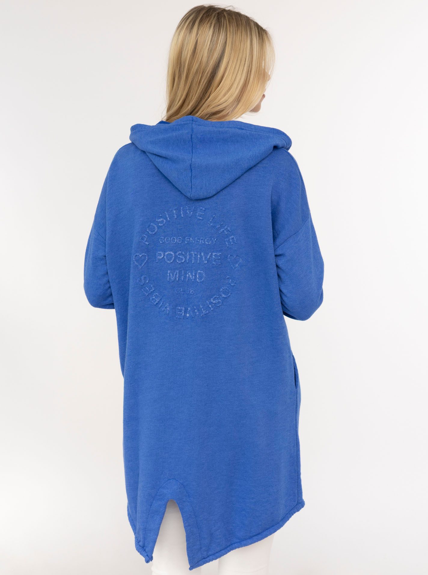 Zwillingsherz Jerseymantel "Positive Mind" mit hohem Baumwollanteil, sommerliche leichte Sweatware