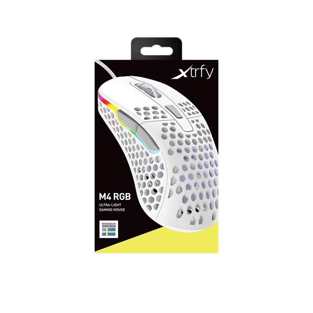 Cherry Xtrfy M4 white Gaming-Maus (kabelgebunden, RGB Beleuchtung)