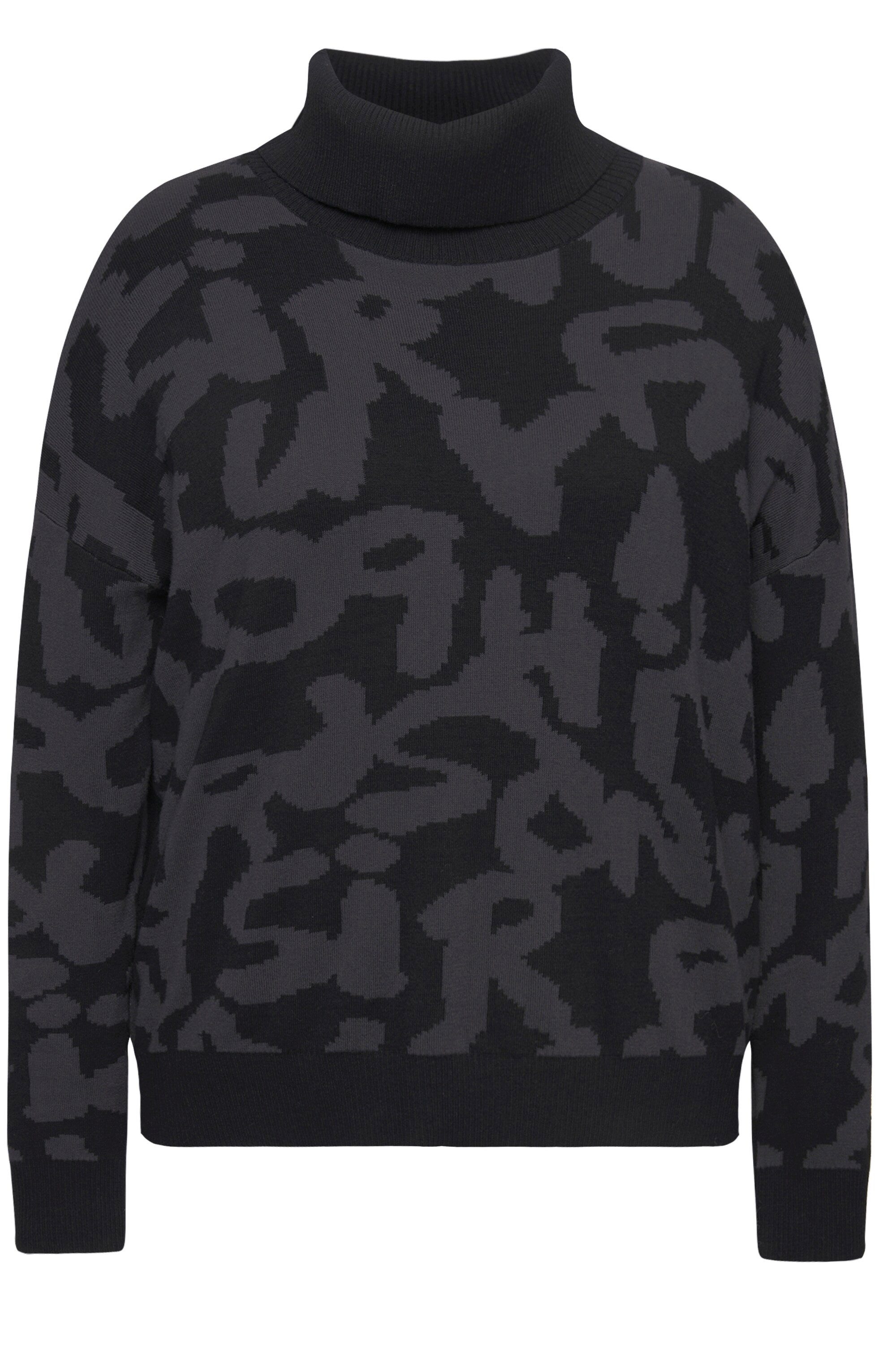Ulla Popken Longpullover Pullover Buchstaben gerippter günstig online kaufen