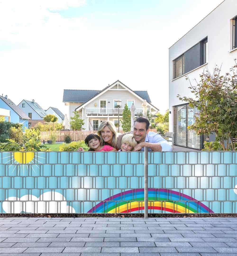 MyMaxxi Sichtschutzstreifen Zaunsichtschutz Regenbogen Vogel Sichtschutz Garten Zaun