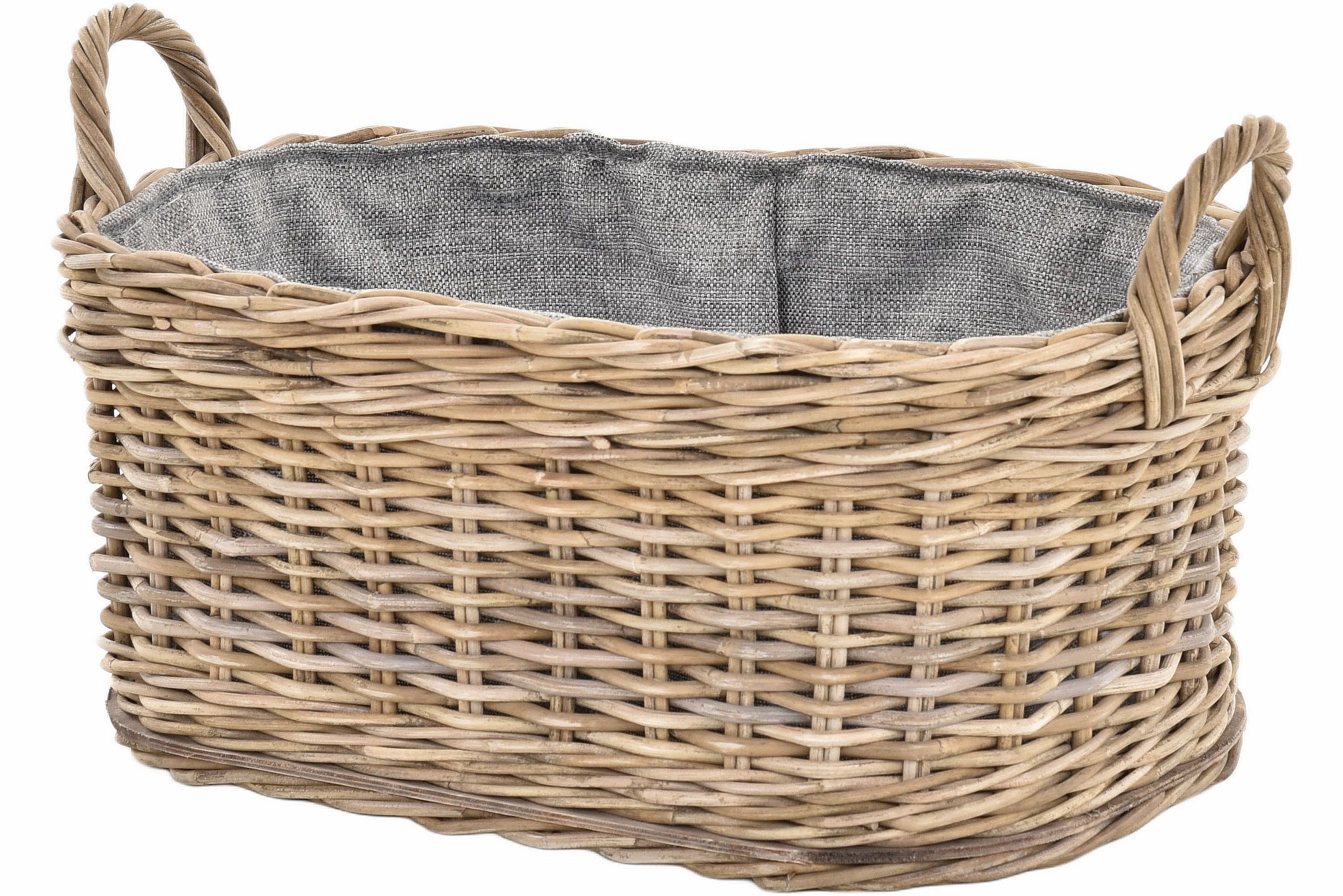 Krines Home Kaminholzkorb LK 061 Auswahl Koobo Grau 55x42cm, Holz Tragekorb