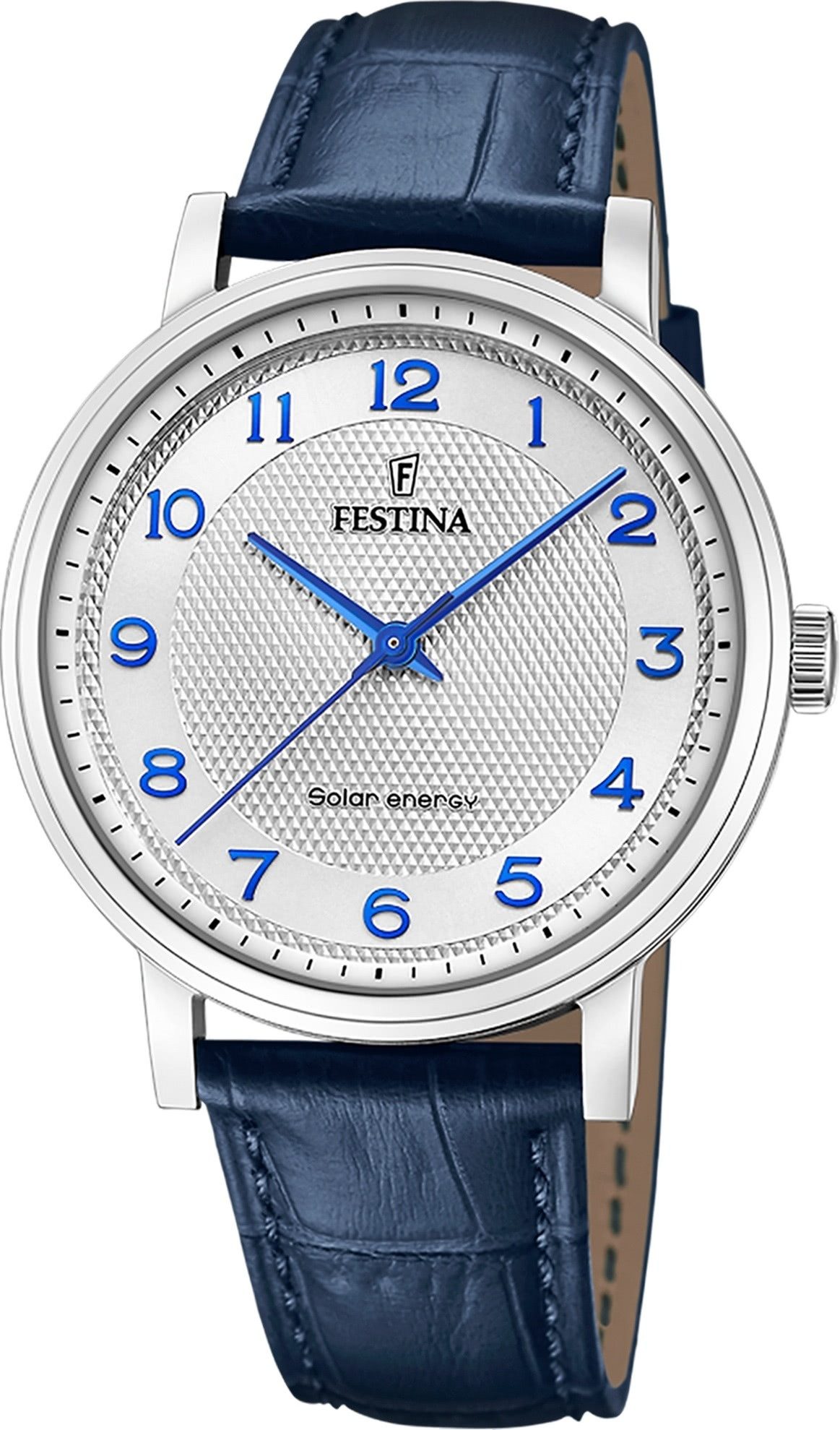 Festina Solaruhr Festina Herrenuhr Leder blau Festina, (Solaruhr), Herren Solaruhr rund, Lederarmband blau, Luxus