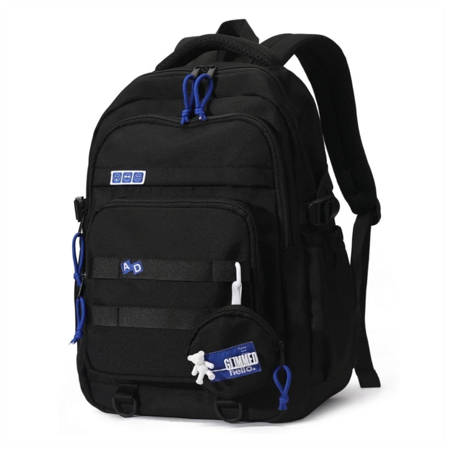 LuxusKollektion Schulrucksack Schulrucksack Mädchen Teenager Schwarz Wasserdicht