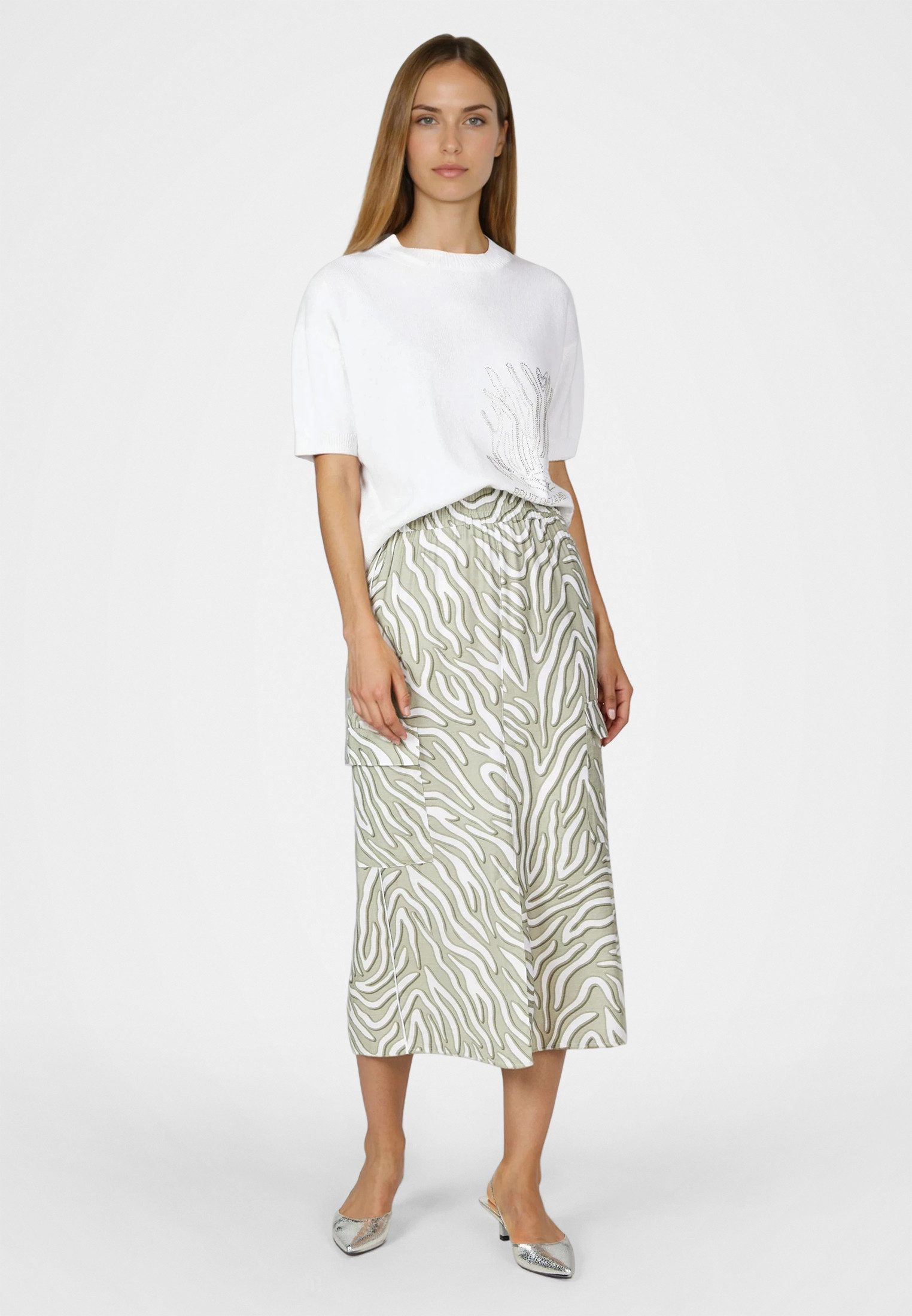 MARC AUREL Strickpullover mit Strass-Motiv