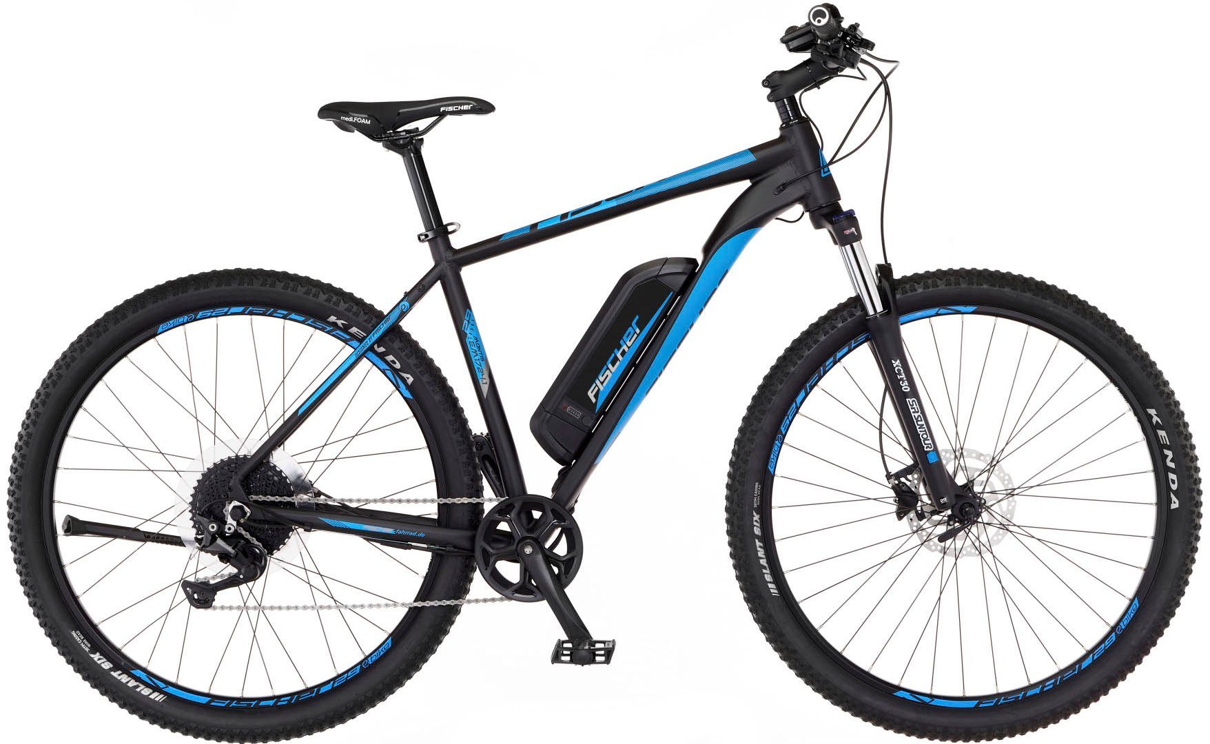 FISCHER Fahrrad E-Bike MONTIS EM 1724.1 627, 10 Gang Shimano Deore Schaltwerk, Kettenschaltung, Heckmotor, 627 Wh Akku, (mit Schloss), Pedelec, Elektrofahrrad für Damen u. Herren, MTB, Mountainbike