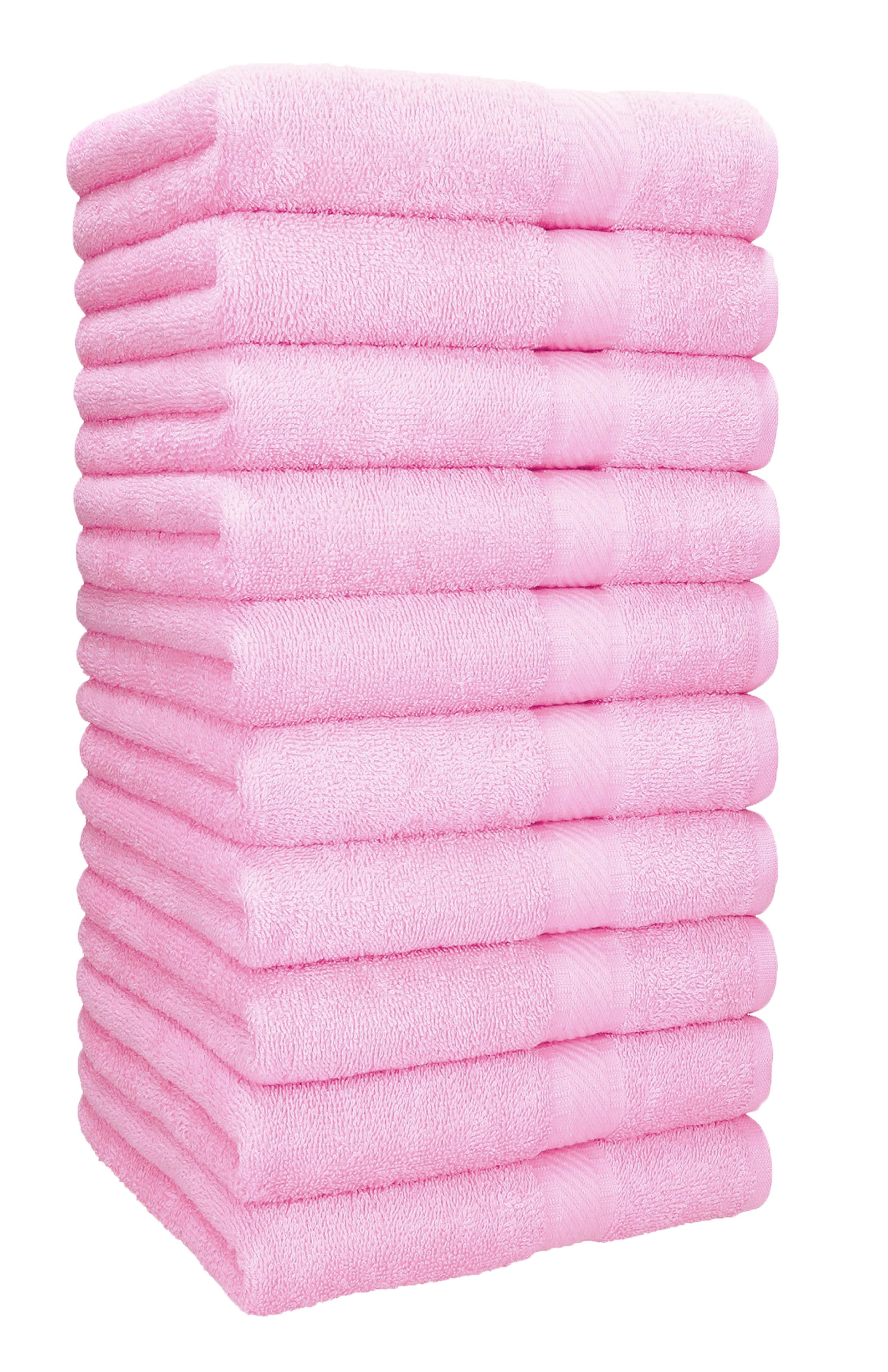 Betz Handtücher 10 Stück Baumwolle Palermo Farbe Handtuch-Set Rosé, 100% 50x100cm
