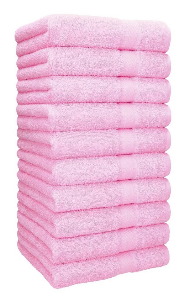 Betz Handtücher 10 Stück Handtuch-Set Palermo 50x100cm Farbe Rosé, 100%  Baumwolle