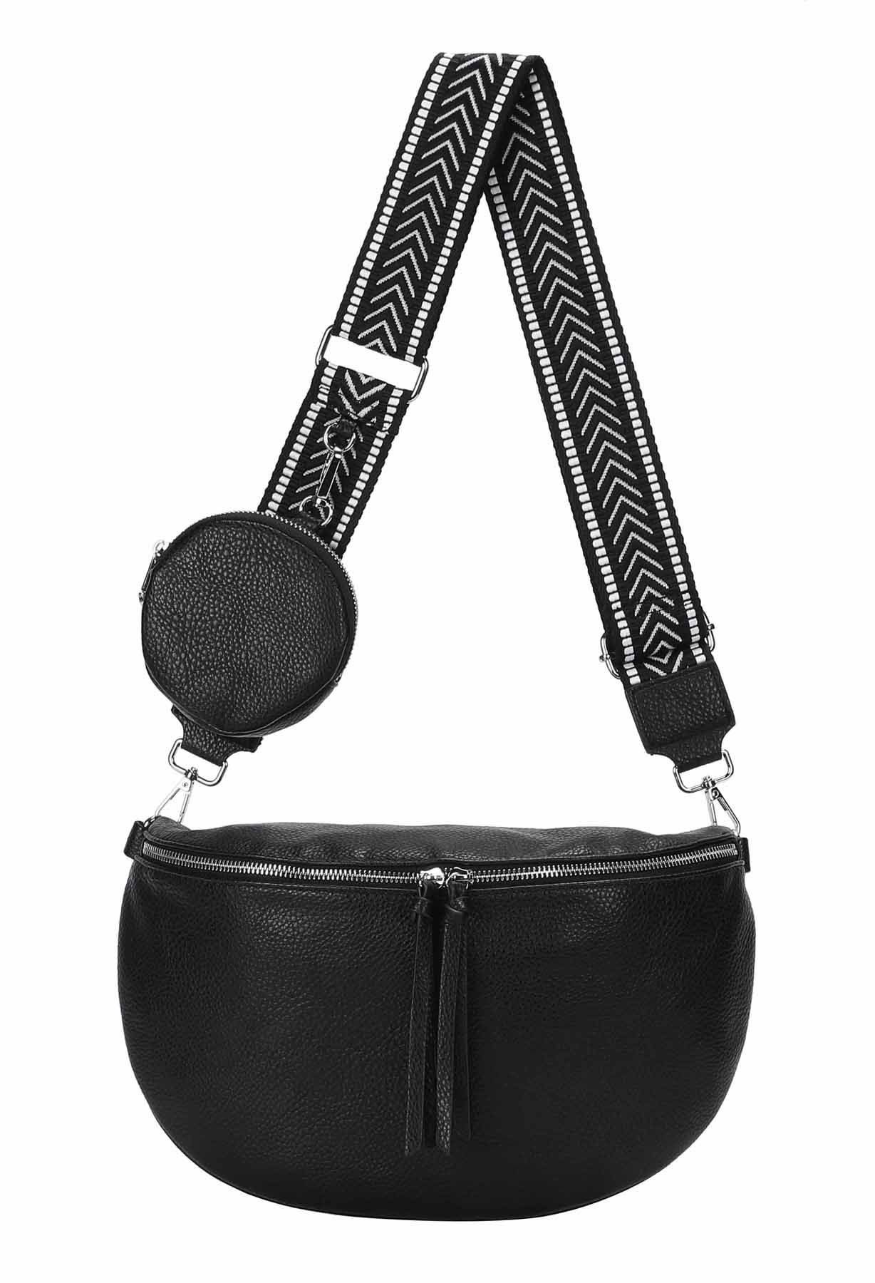 ITALYSHOP24 Gürteltasche Damen XL Gürtel- Bauchtasche Umhängetasche Cross Bodybag Handytasche, LEICHT Gewicht ZUSATZ Tasche Brusttasche Schultertasche Taschengurt