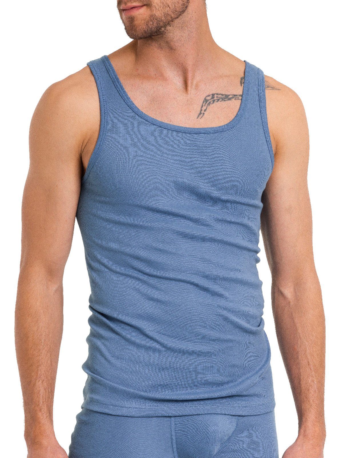 KUMPF Achselhemd Herren Unterhemd 2er Pack Bio Cotton (Packung, 2-St) hohe Markenqualität | Ärmellose Unterhemden