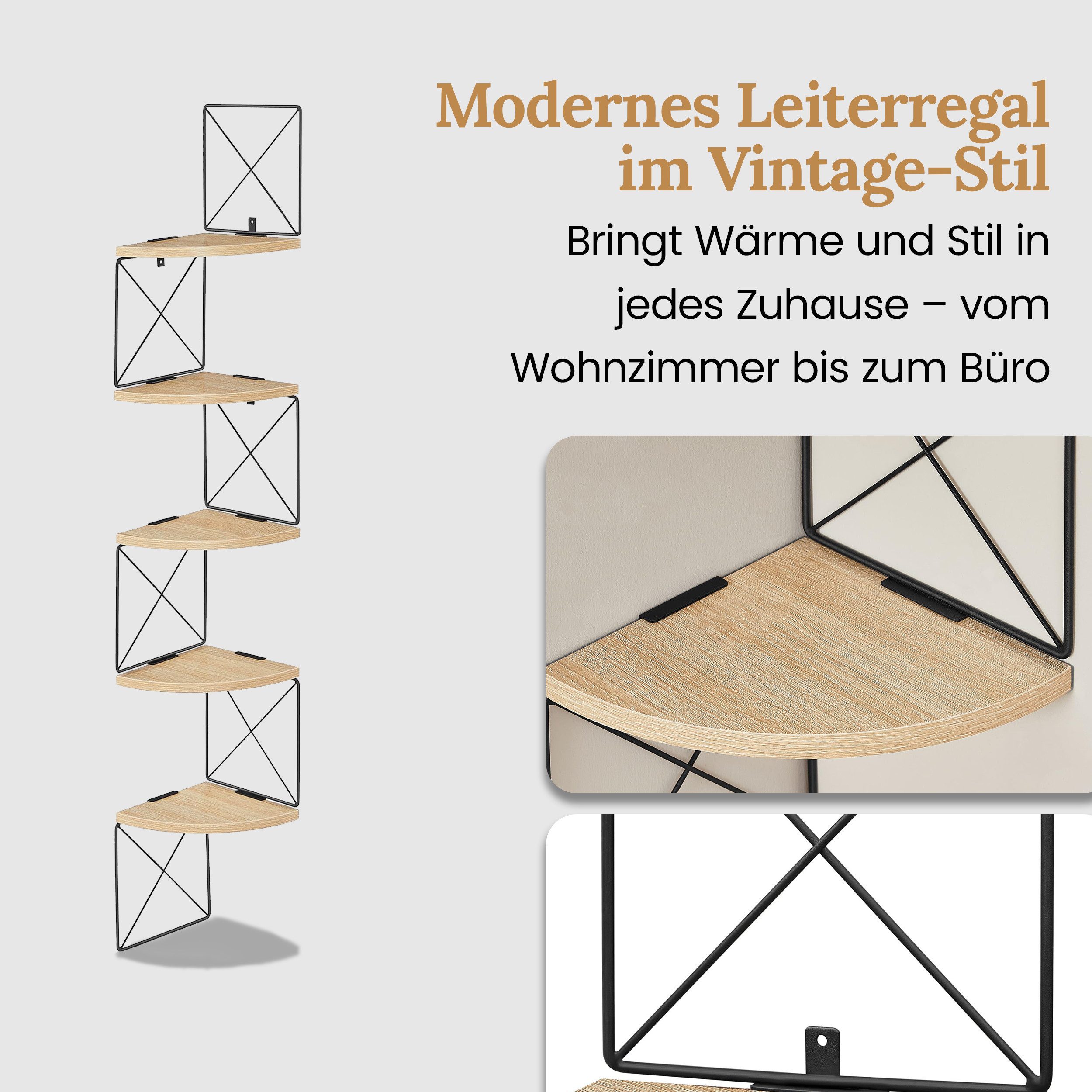 Best for Home Bücherregal 5-stöckiges Eckregal günstig online kaufen