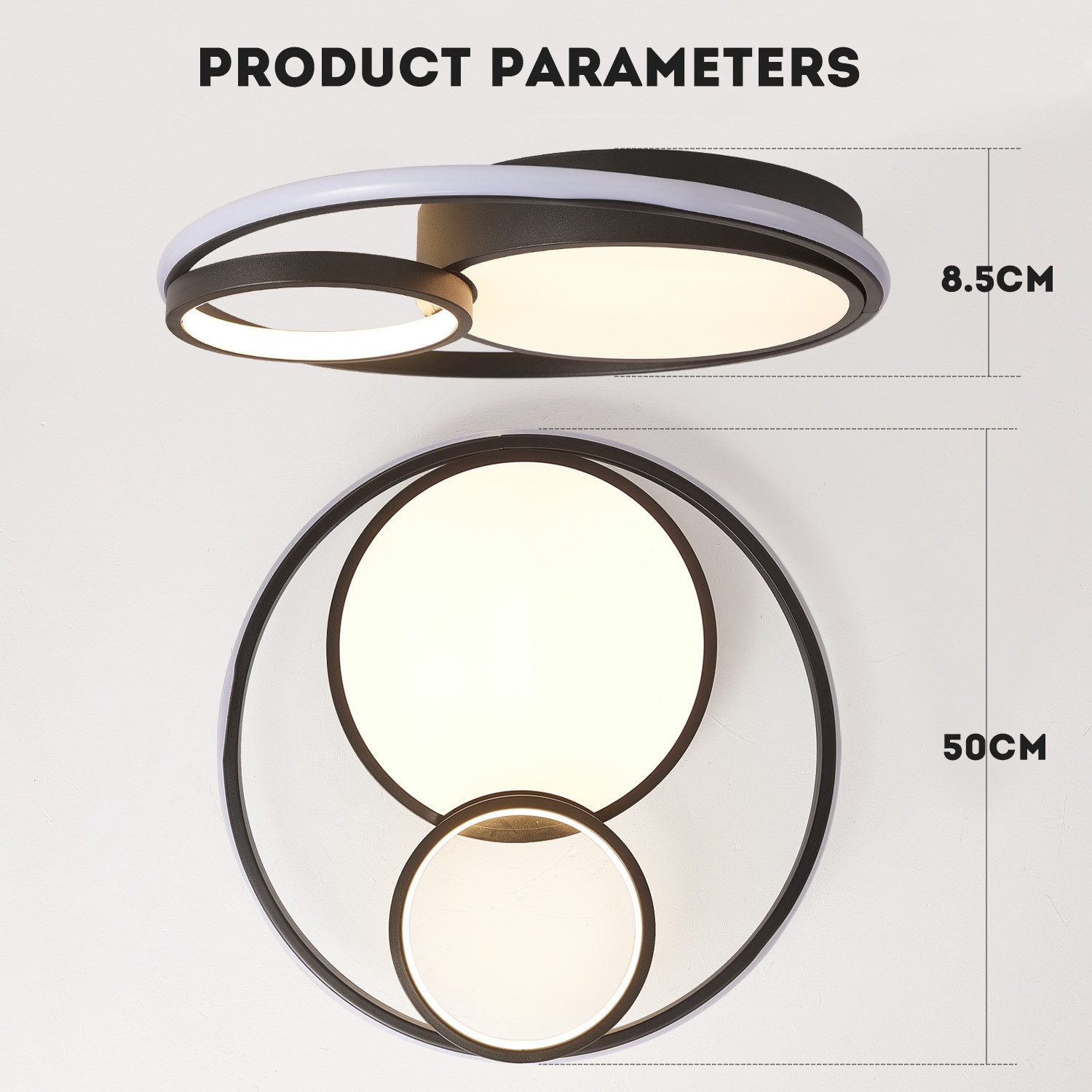 style home LED Deckenleuchte Modern Deckenlampe für Wohnzimmer Schlafzimmer, 55W-Dimmabr 3000-6000K, LED fest integriert, warmweiß bis kaltweiß dimmbar mit Fern – Bild 5 von 5