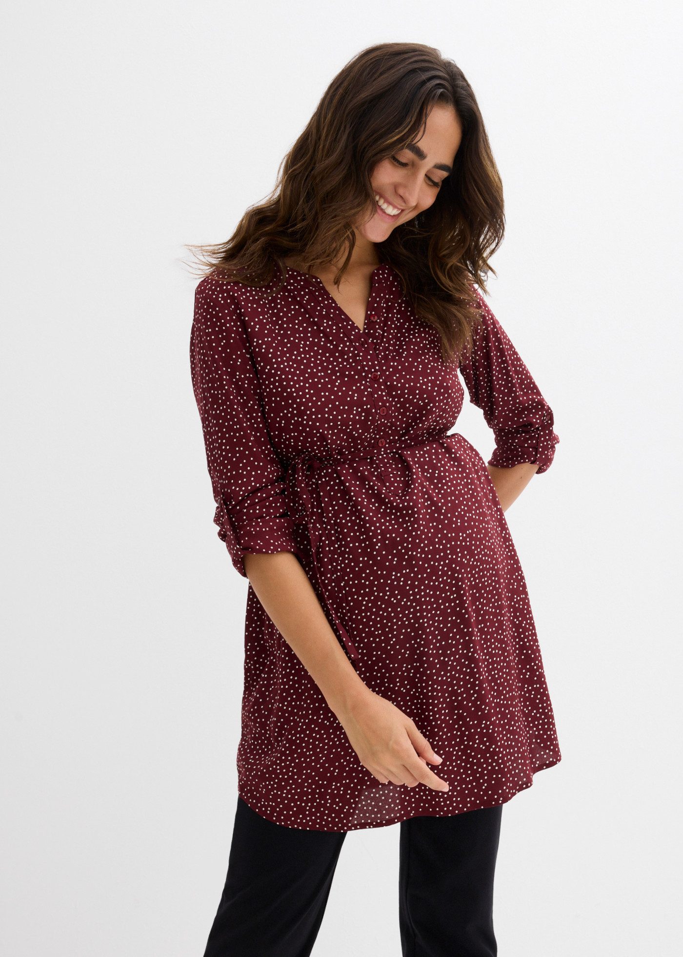 bonprix Umstandskleid als Kleid oder Bluse tragbar, aus Viskose, Loose Fit