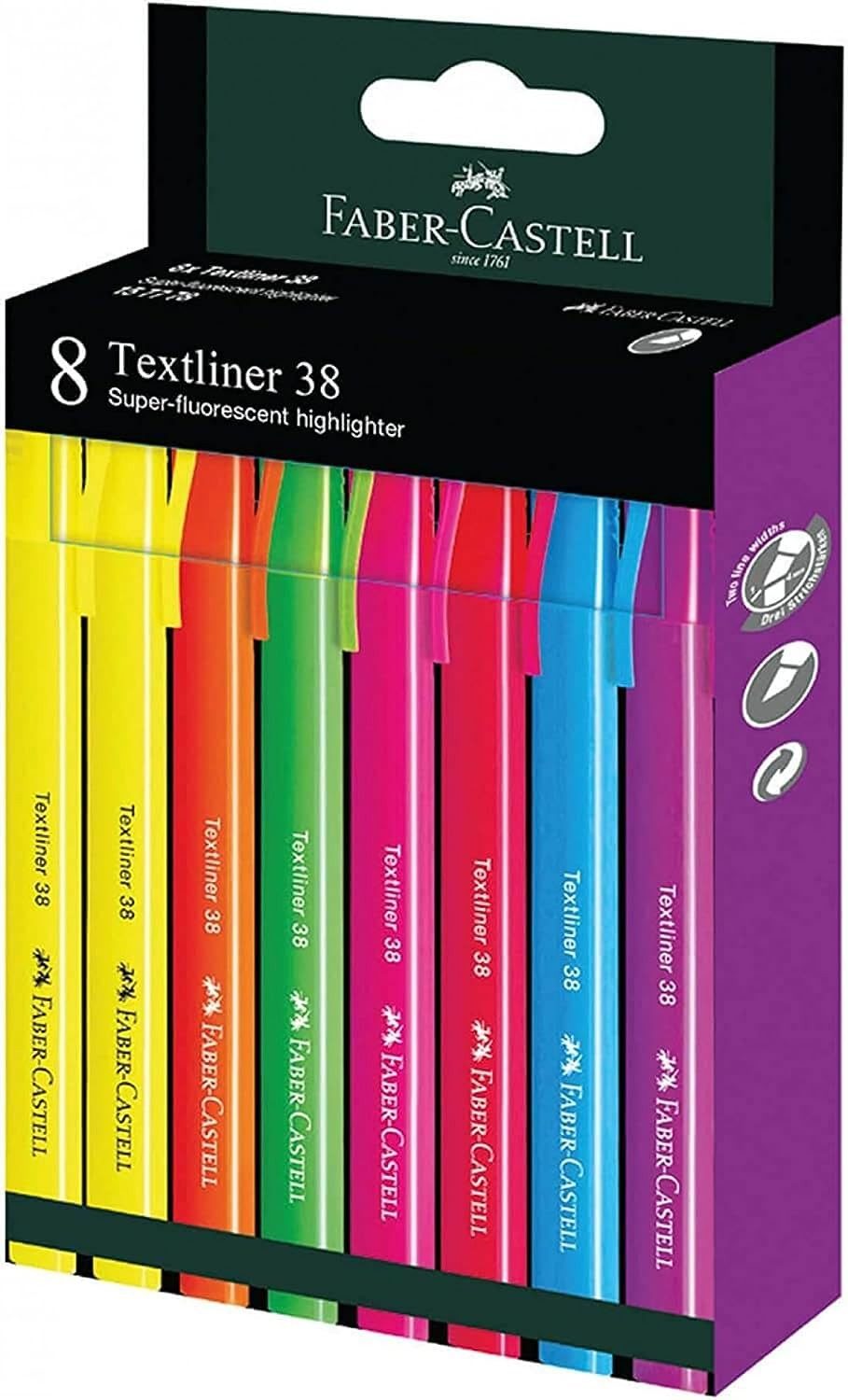 Faber-Castell Marker Faber-Castell Textmarker 38 Neon Farben 8er