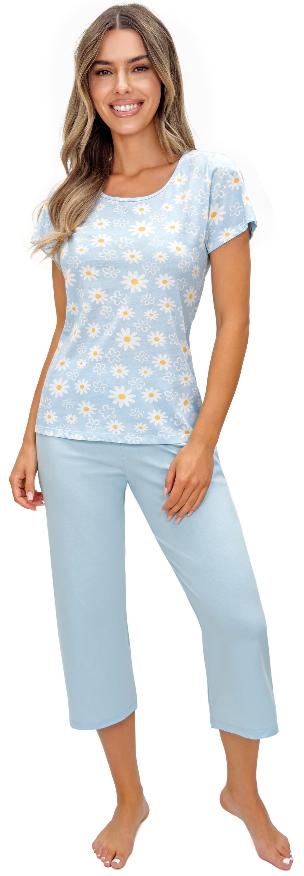 Donna Schlafanzug Margaret (Set, 2 tlg., 2-teilig) Damen Capri-Pyjama 2-tei günstig online kaufen