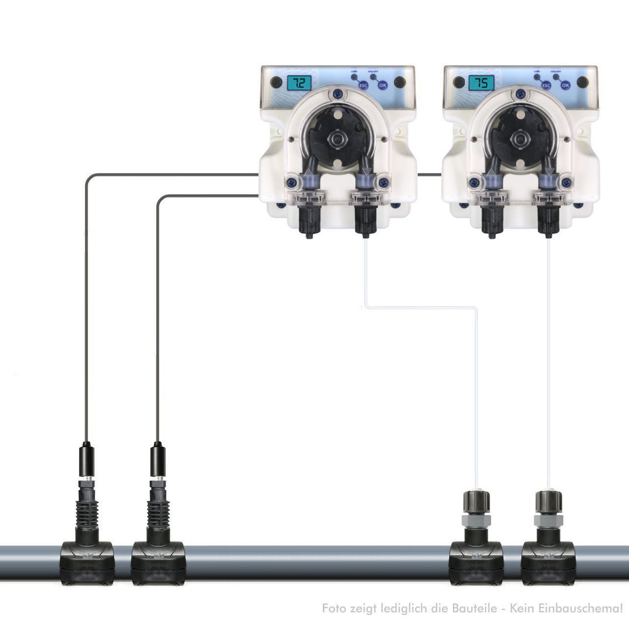 Gemke Technik Chlordosierer GT PoolNova PH + REDOX Dosieranlage mit ABS mit Bypass inkl. Zubehör, (1-tlg)