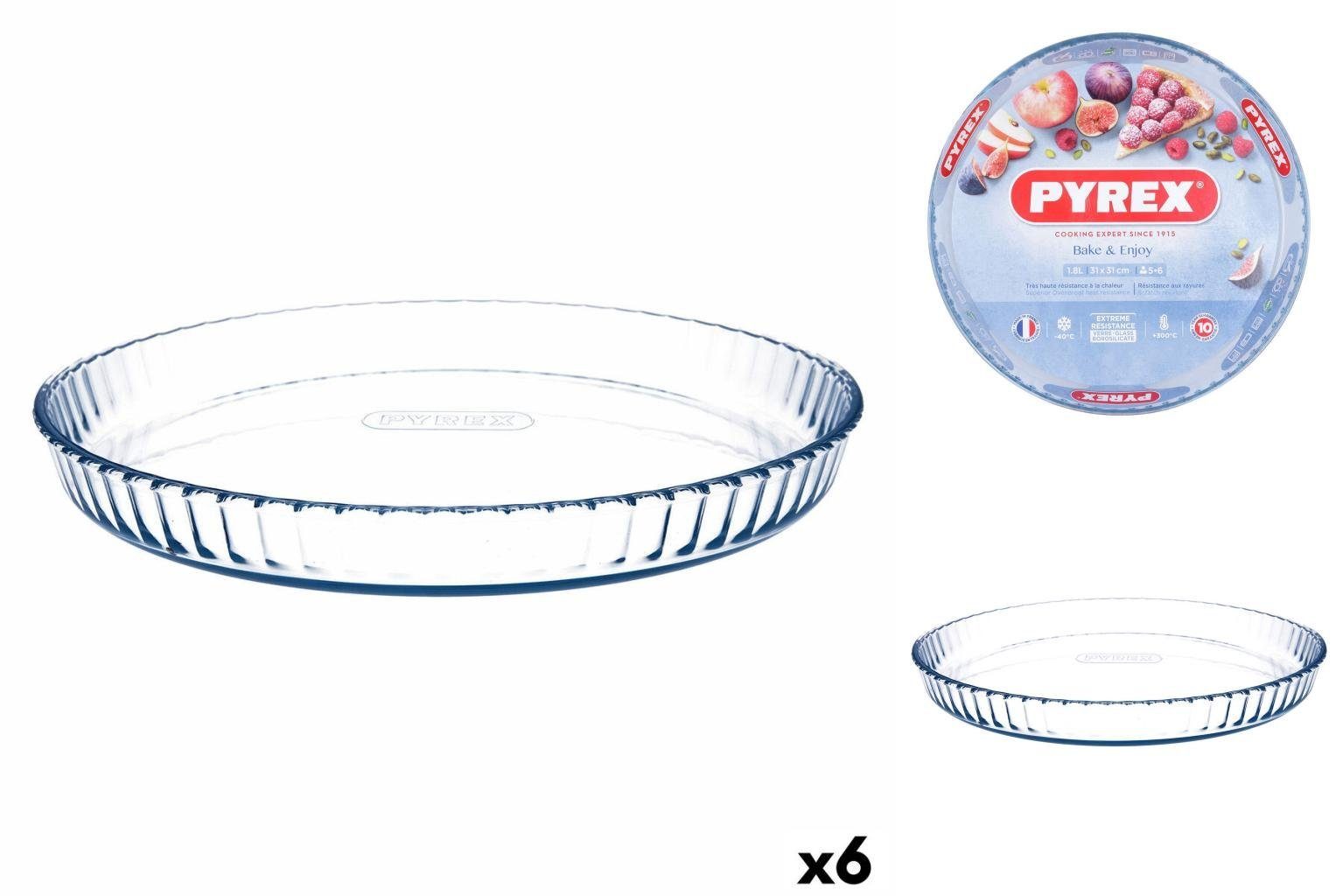 Pyrex Backform Backform Pyrex Classic rund Eben 31 x 31 x 4 cm Durchsichtig 6 Stück