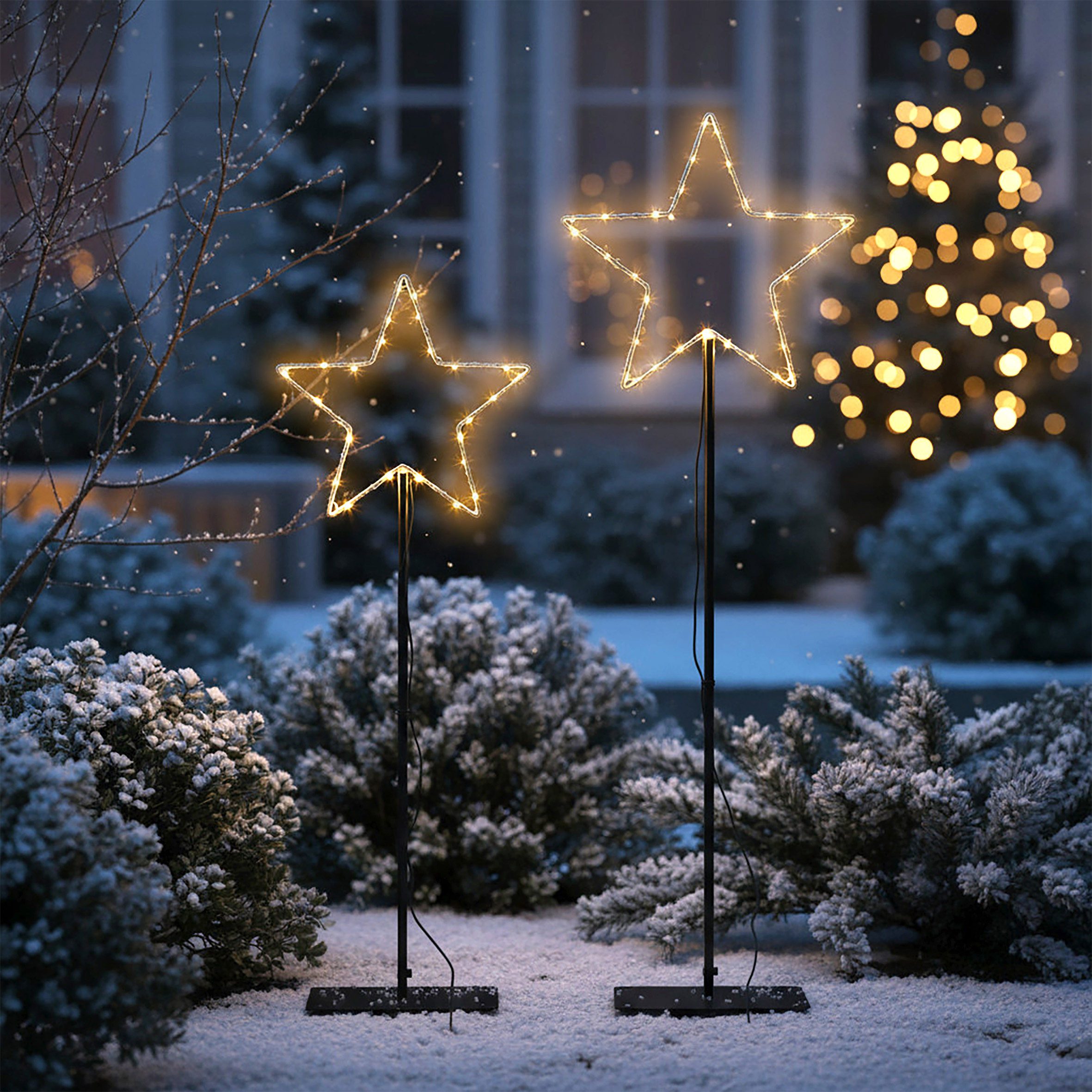 Spetebo Gartenstecker Leuchtstern 2er Set für günstig online kaufen