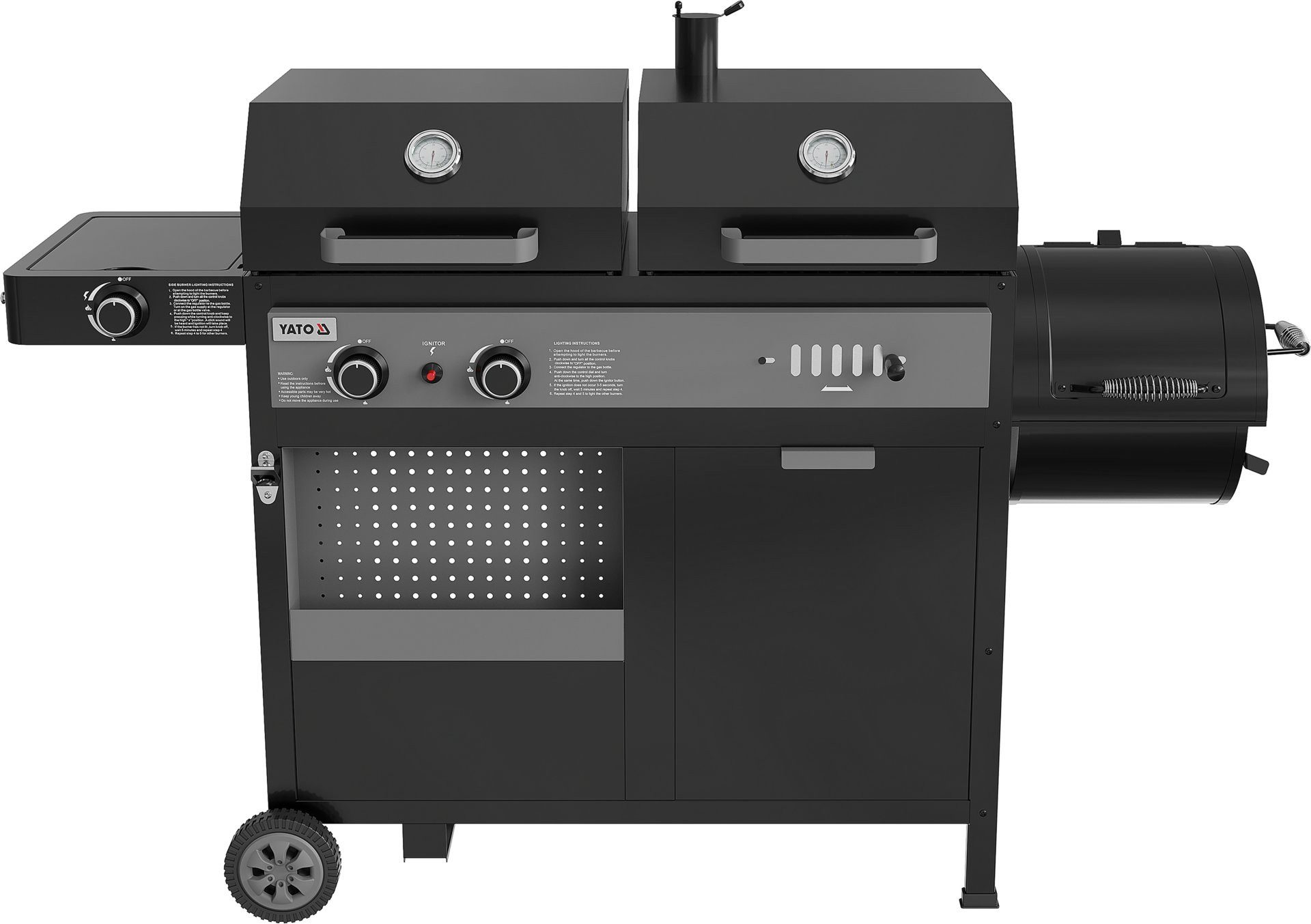 Yato Gasgrill Multifunktionsgrill 3-in-1 Gas, Kohle und Smoker, 10 kW, Multifunktionsgrill 3-in-1 Gas, Kohle und Smoker, 10 kW, Multifunktionsgrill 3-in-1 Gas, Kohle und Smoker, 10 kW