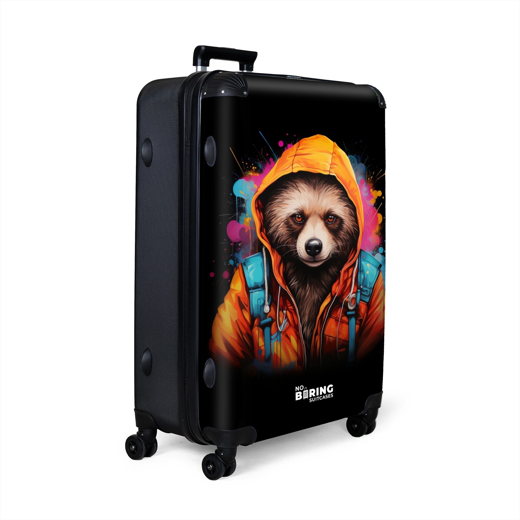NoBoringSuitcases.com© Hartschalen-Trolley Waschbär mit orangefarbenem Fell günstig online kaufen