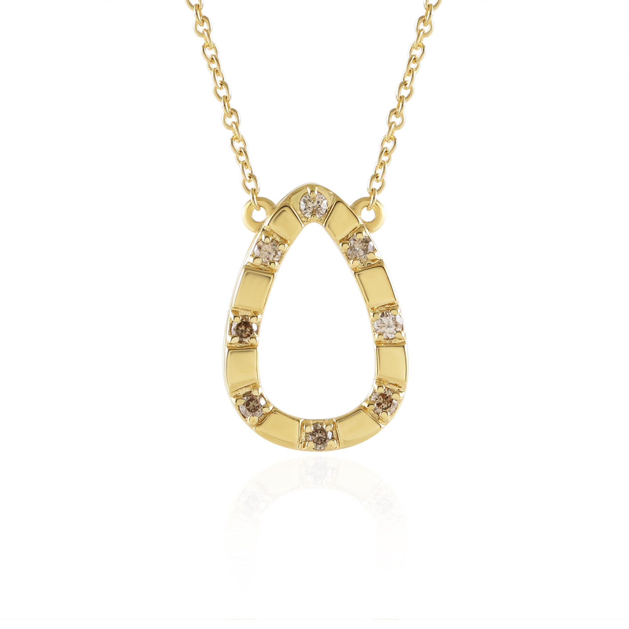 Cavill Silberkette Champagner Diamant-Halskette vergoldet (1-tlg)