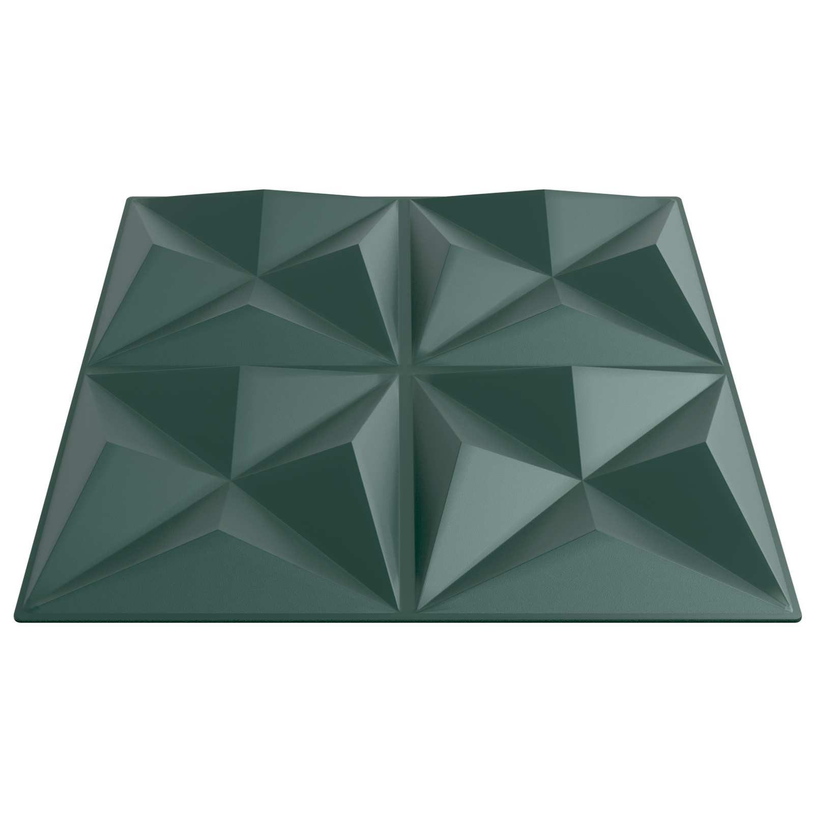 furnicato Wandpaneel Wandpaneele 24 Stück 50 x 50 cm Origami Grün, Zuschneidbare 3D-Wandverkleidung für Wohnzimmer und Schlafzimmer