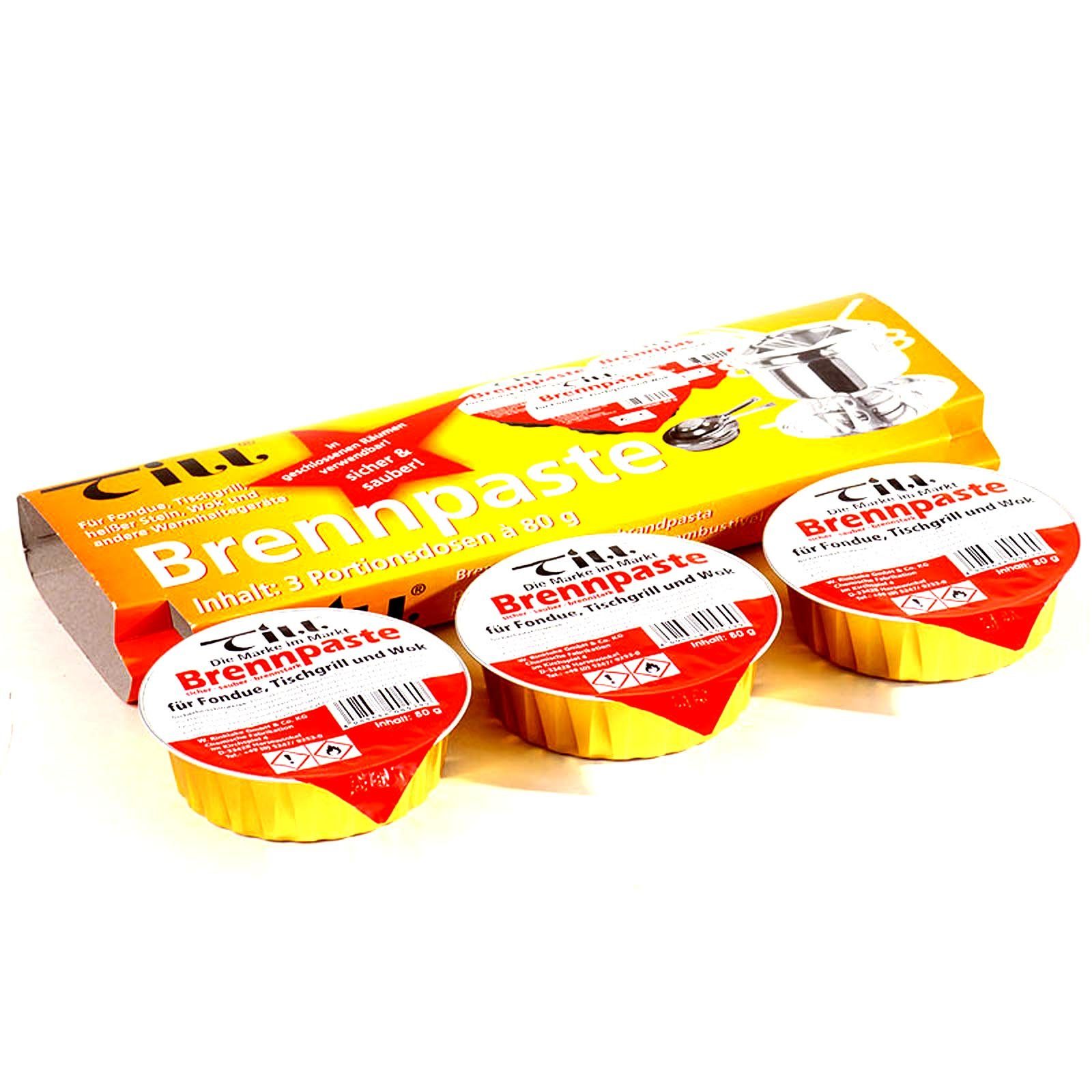 Till Fondue 12x Sicherheitsbrennpaste Brennpaste Paste Brenngel Speisenwärmer, Ethanol a 80g