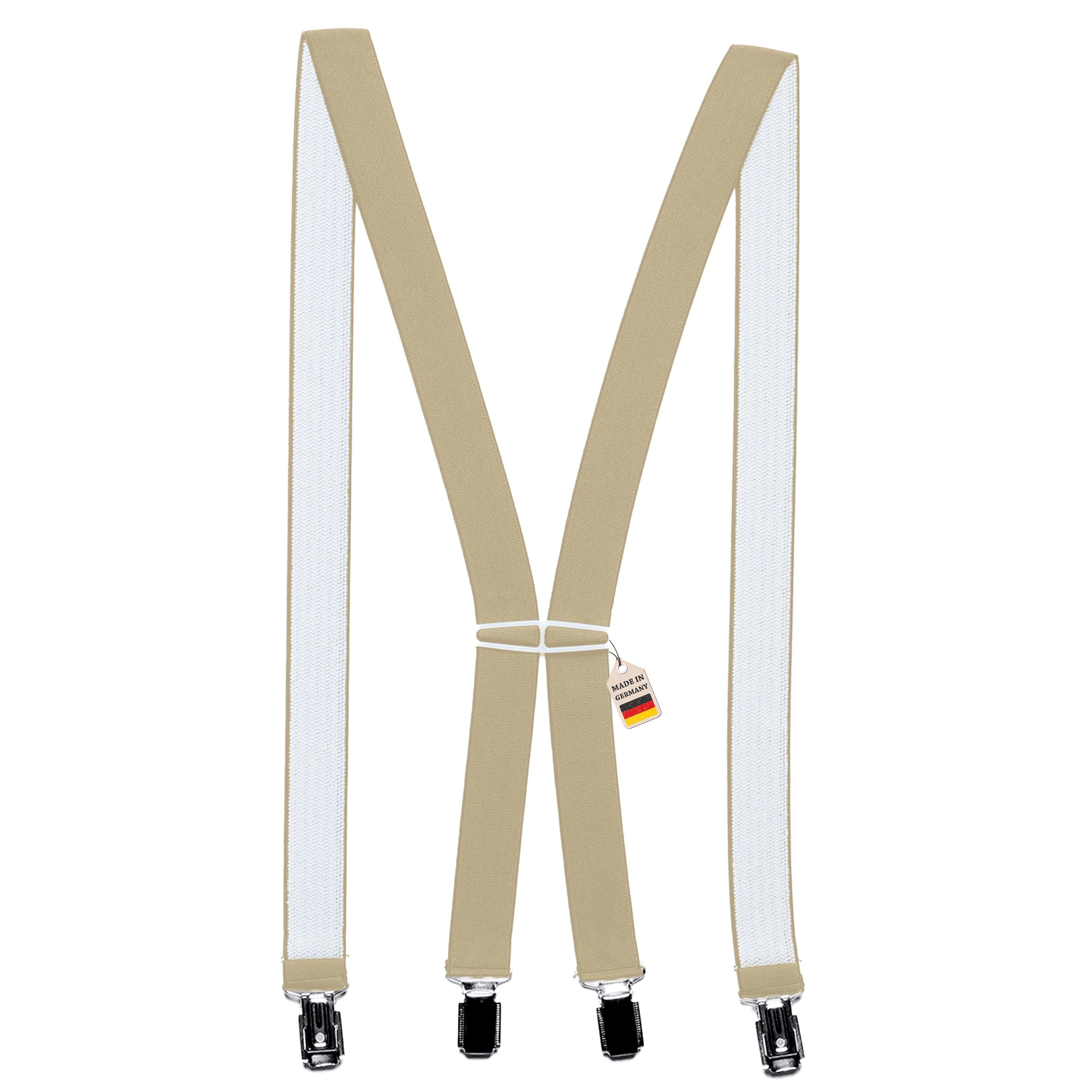 ZUKUNFTSENKEL Hosenträger Schmaler Hosenträger - Sicherer Halt Damen & Herren 2,5cm X-Form (Für Damen und Herren) 4 Starke Clips, Deutsche Herstellung, Elastisch